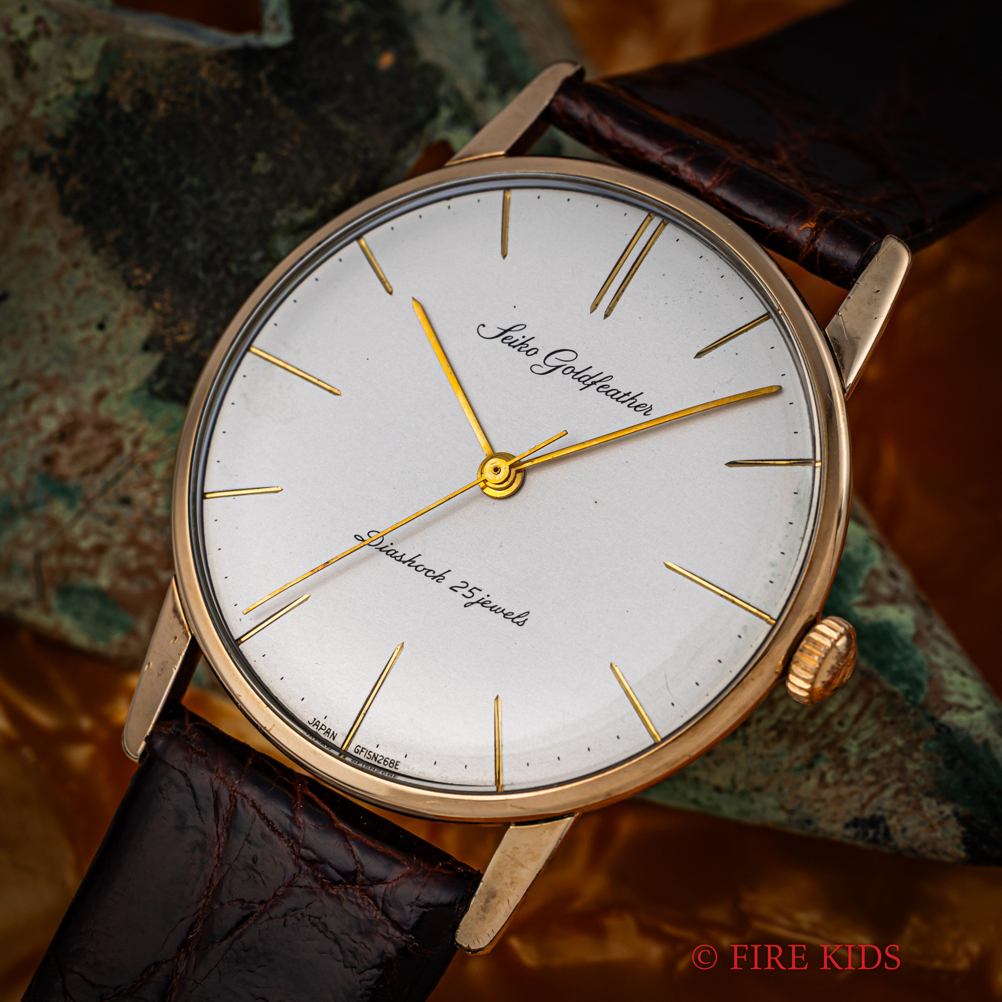 セイコー　ゴールドフェザー　1961年製　Ref.15008　薄型手巻き　14金張り