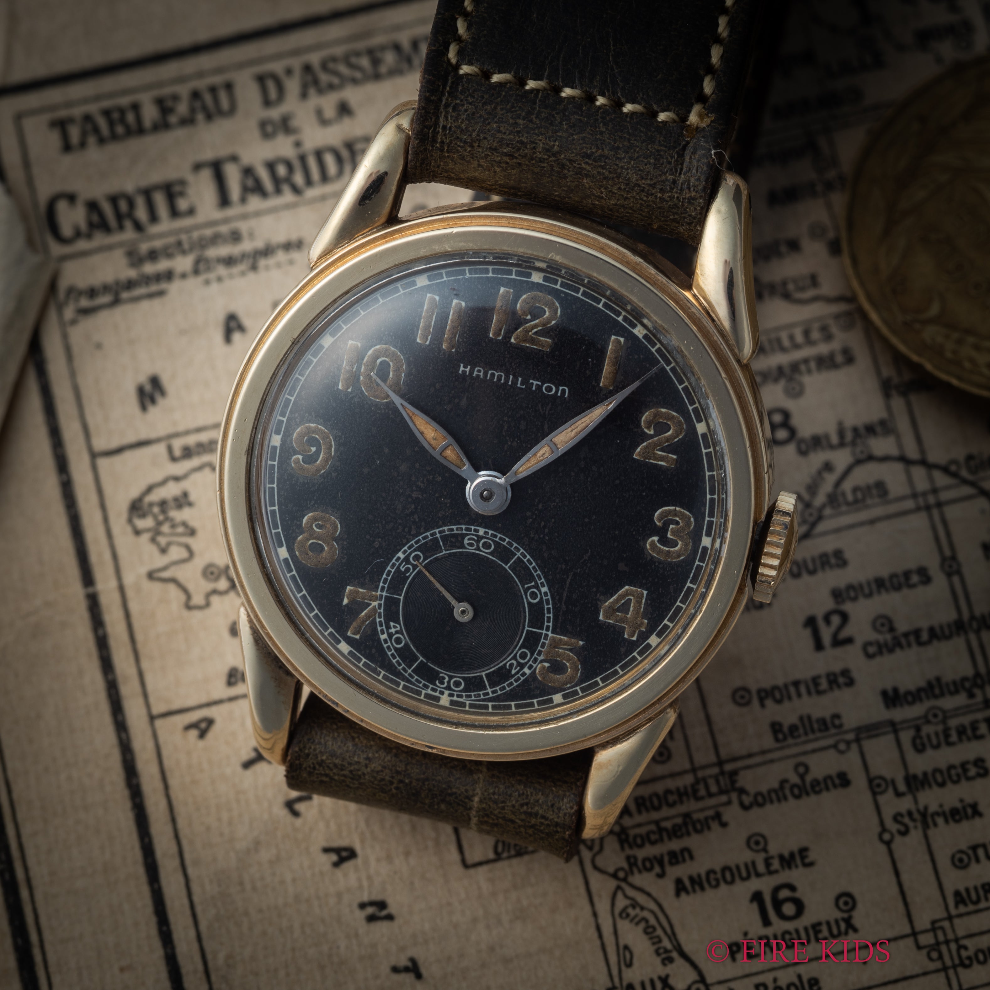 ハミルトン アラビア スモールセコンド 手巻き 1931年製　10KGF