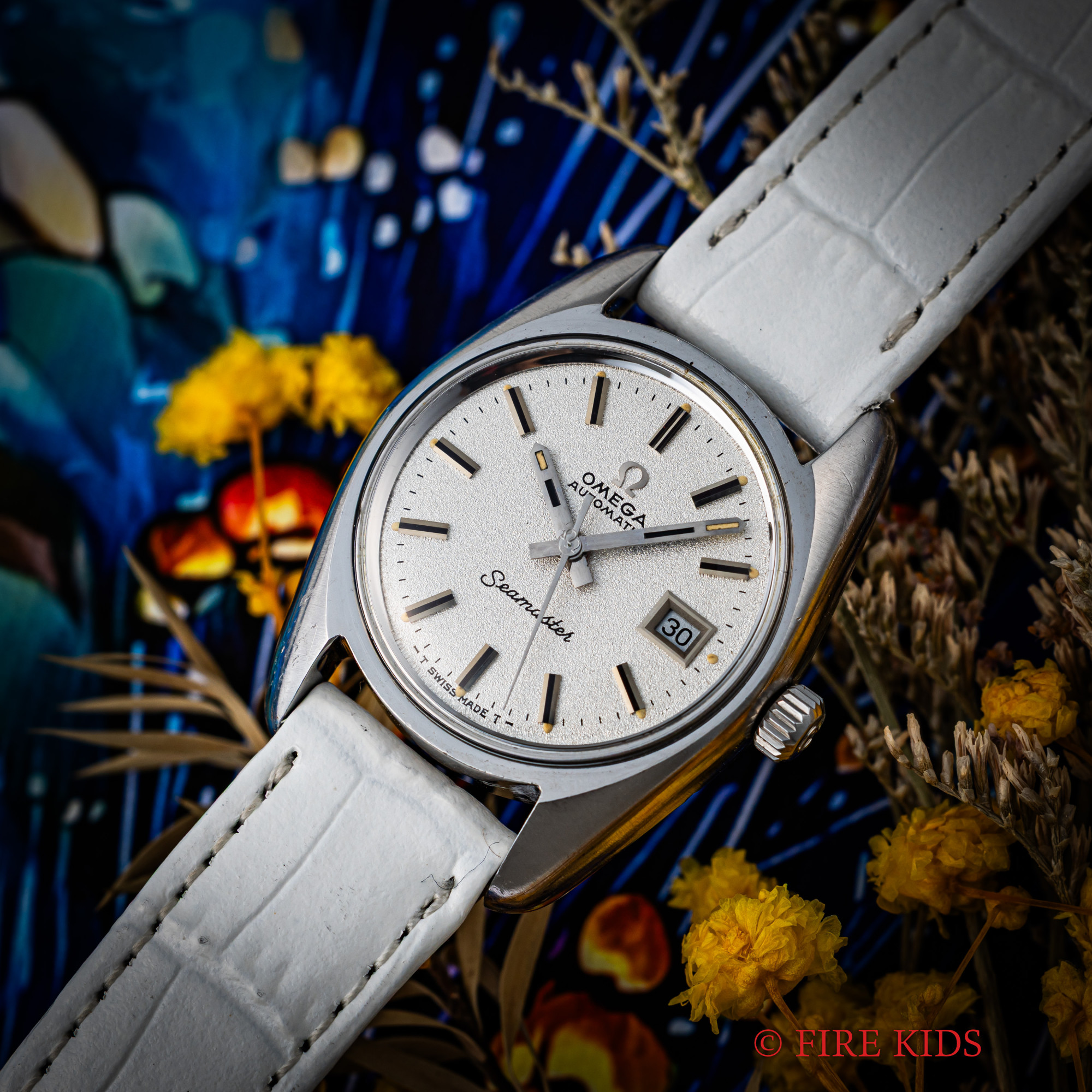 オメガ OMEGA シーマスター レディース 1970年製(昭和45年製） 自動巻 Ref.566.026  梨地ダイヤル