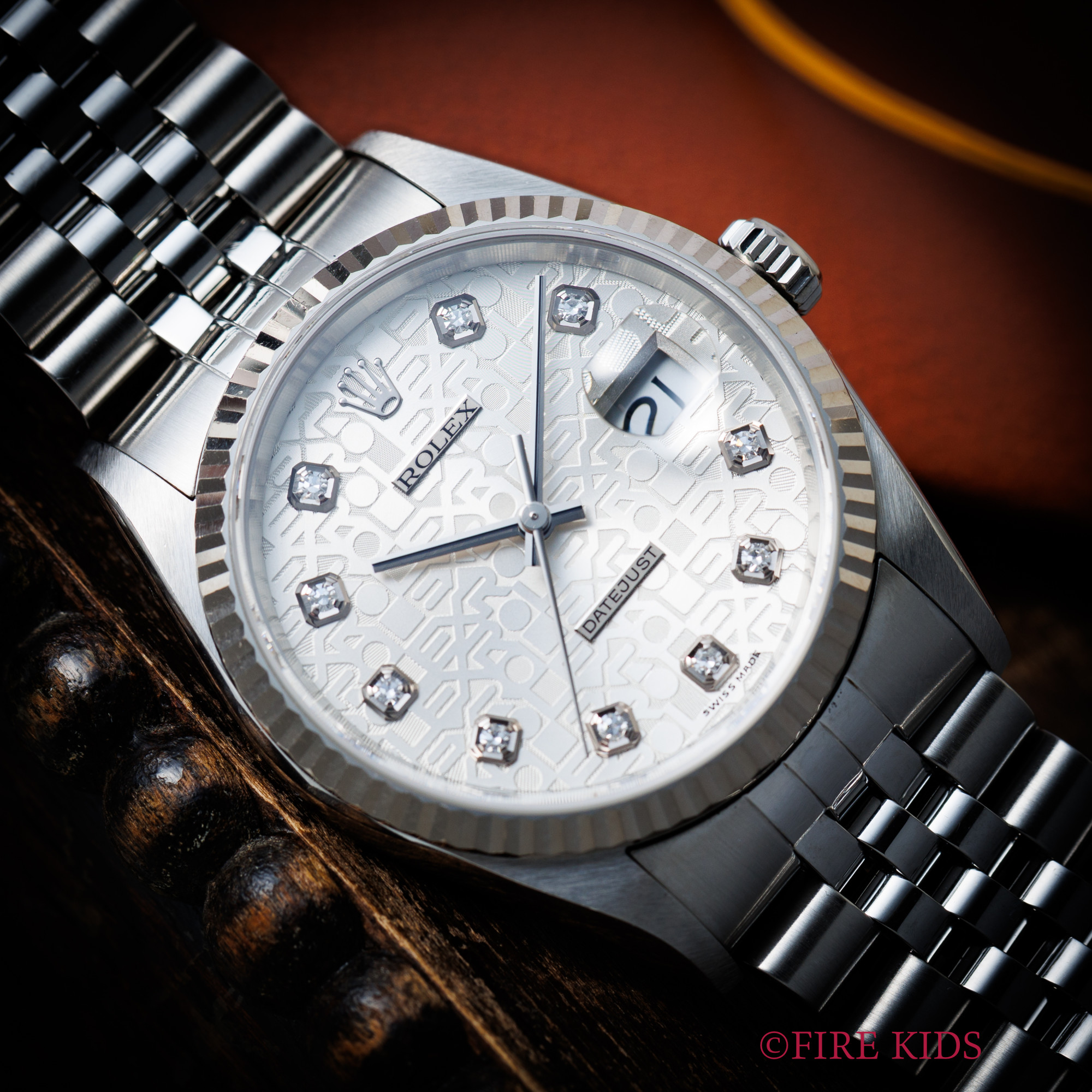 ロレックス デイトジャスト 2002年製 Ref.16234G ホリコン11PDダイヤル WGベゼル 純正ジュビリーブレス