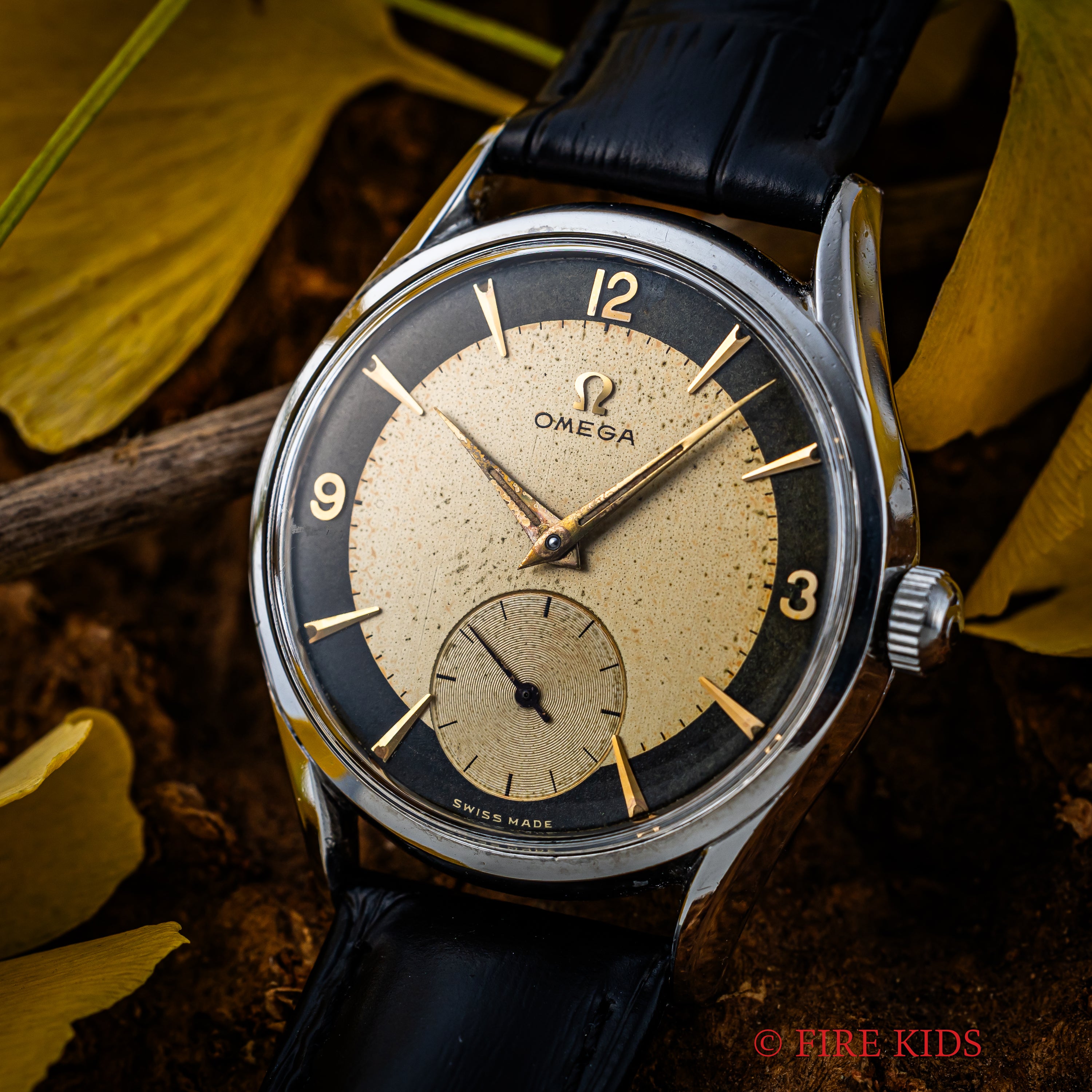 オメガ ブルズアイ 30mmキャリバー 1954年製 手巻き Ref.2791-2 Cal.266 純正尾錠付き