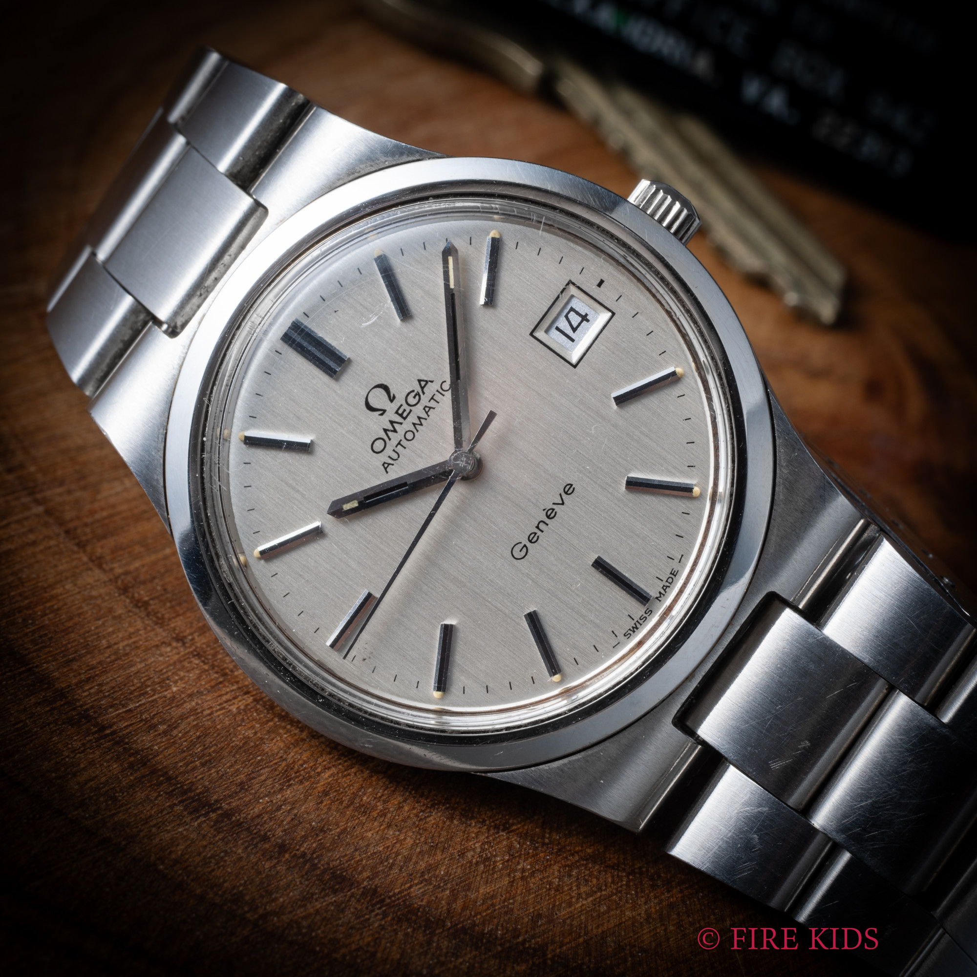 オメガ ジュネーブ 自動巻き 1973年製 一体型ブレス付