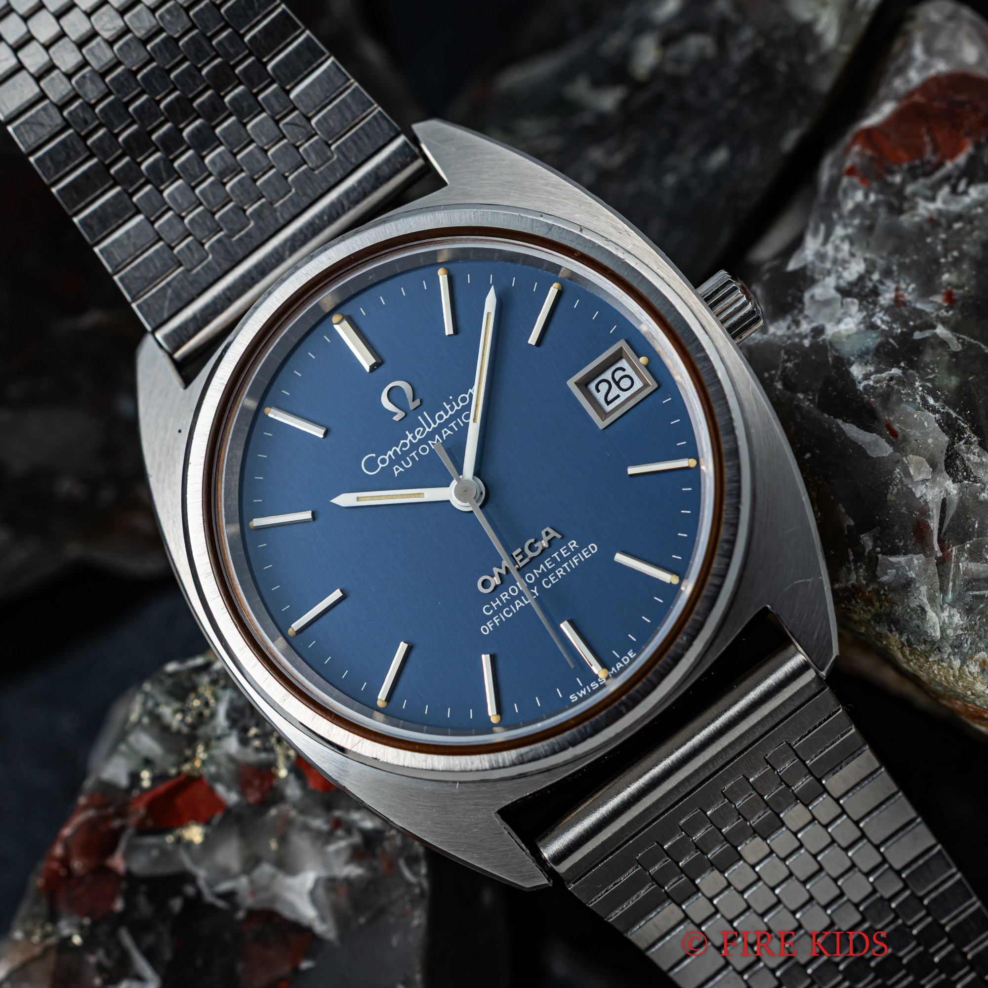 オメガ　コンステレーション　ジェンタデザイン後期　1973年製造　自動巻き　ブルーダイヤル　Ref.ST168.0056