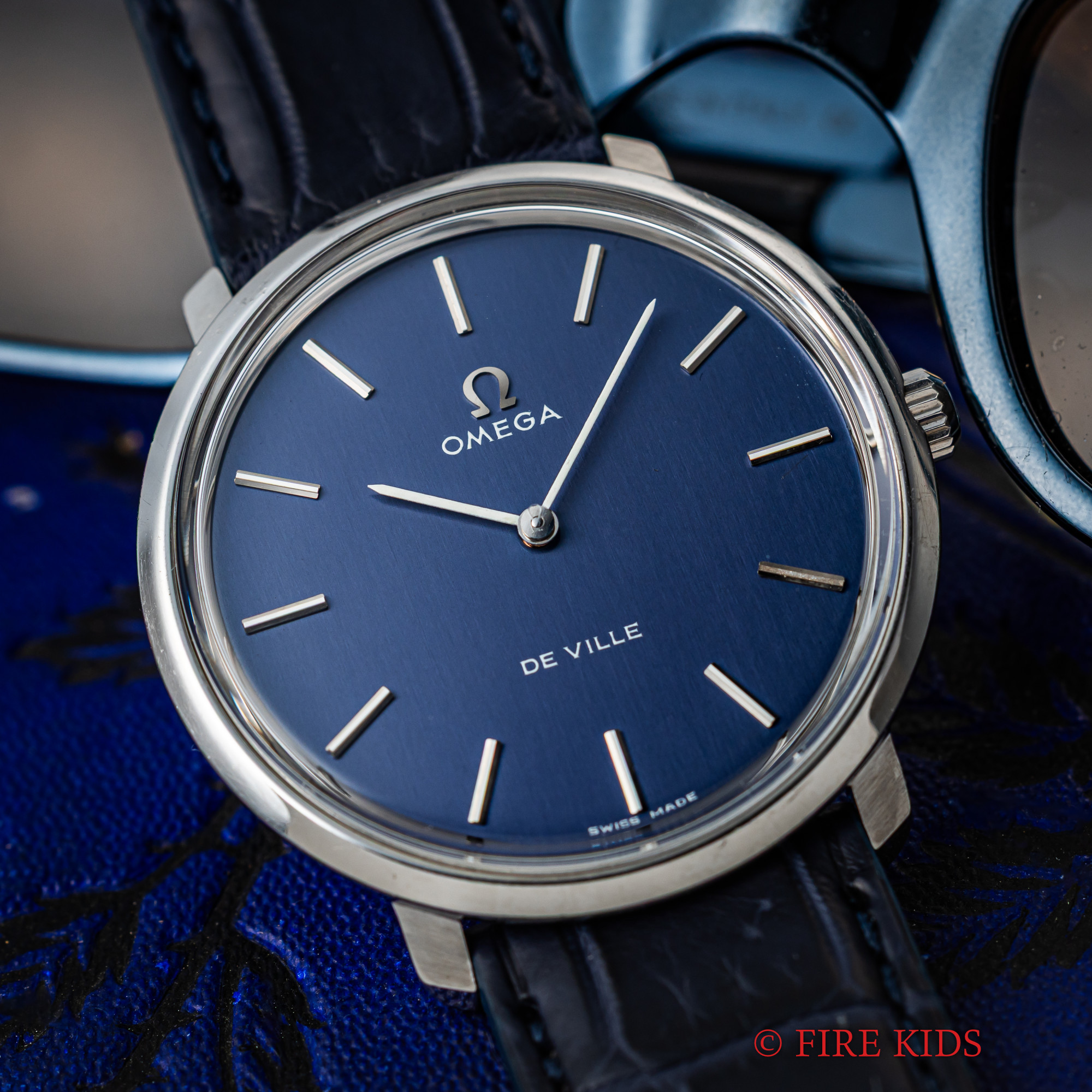オメガ　デ・ヴィル　1972年製　手巻き　ボーイズサイズ　ネイビーダイヤル　Ref.115.0001　Cal.620