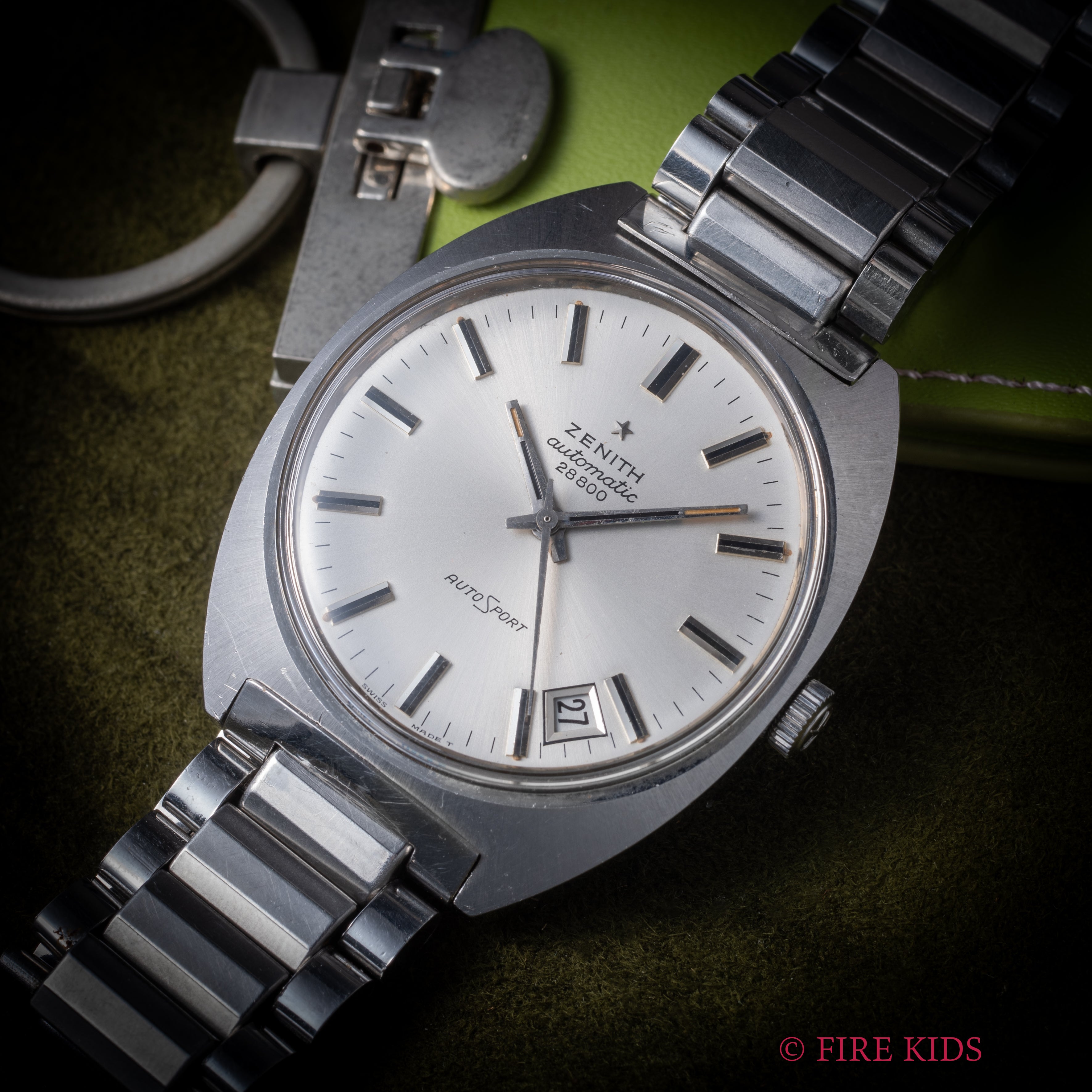 ゼニス オートスポーツ 28800 1970年代製 ハイビート自動巻 Cラインケース 純正ブレス