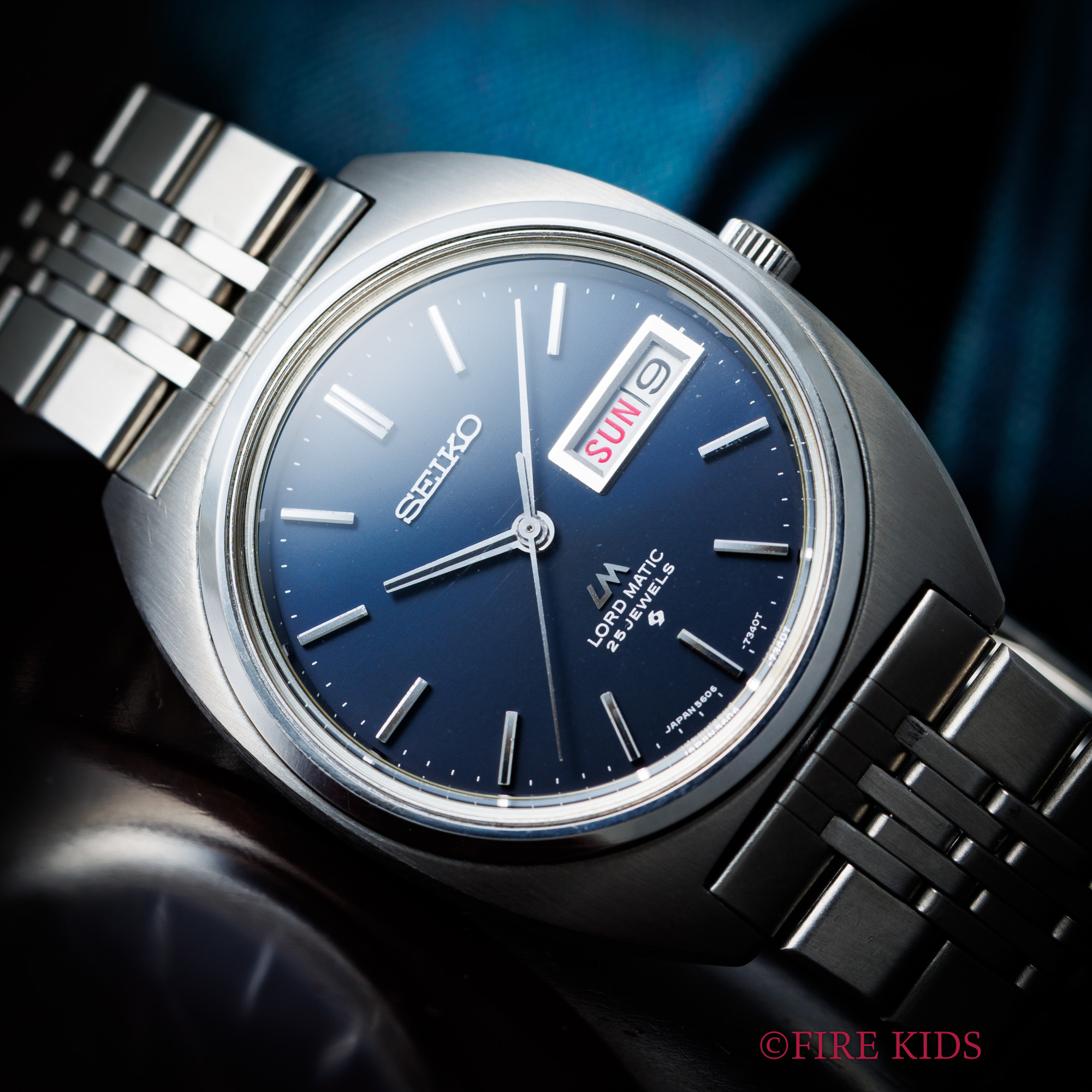 セイコー LM ロードマチック ネイビーダイヤル 1970年製 タグ付き 自動巻き 純正ブレス デイデイト 漢字デイ