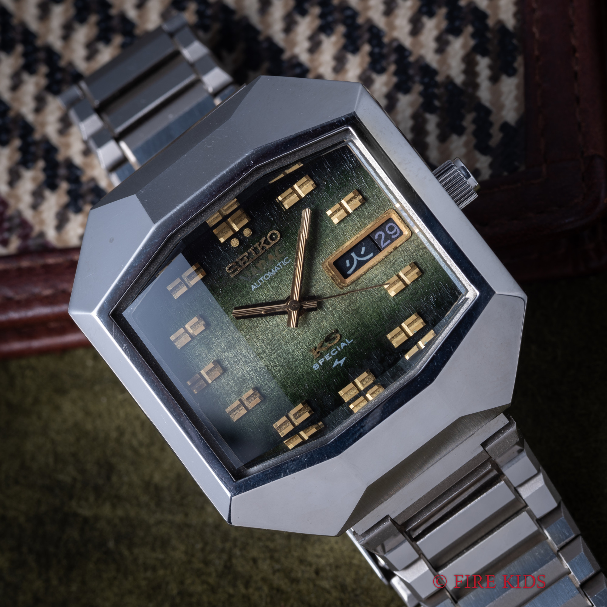 キングセイコー バナック スペシャル 1973年製 Ref.5246-5040 グリーングラデーションダイヤル カットガラス 自動巻き N.O.S