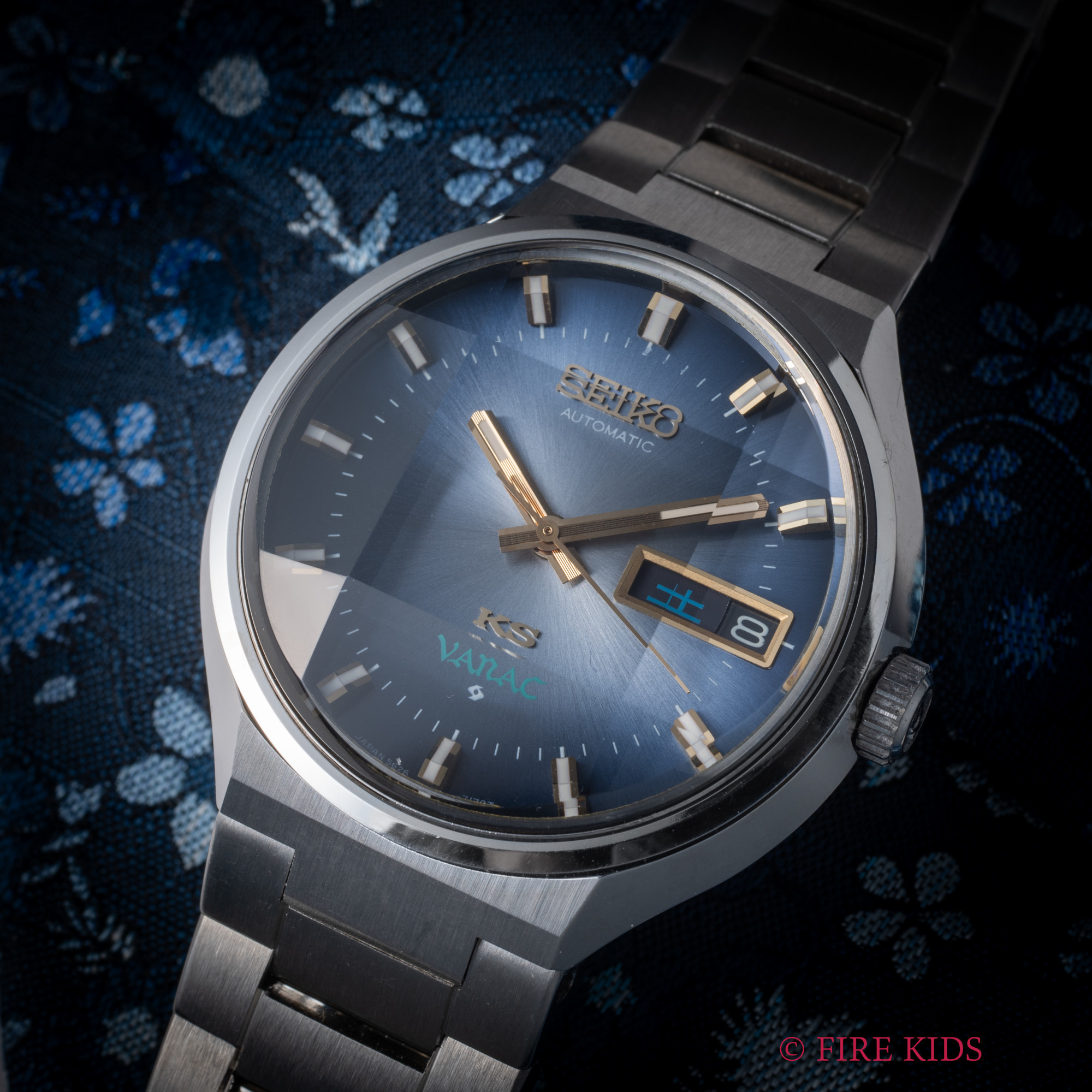 セイコー キングセイコー バナック パープルダイヤル 1972年製 デイデイト 漢字デイ 美品 タグ付き 純正ブレス