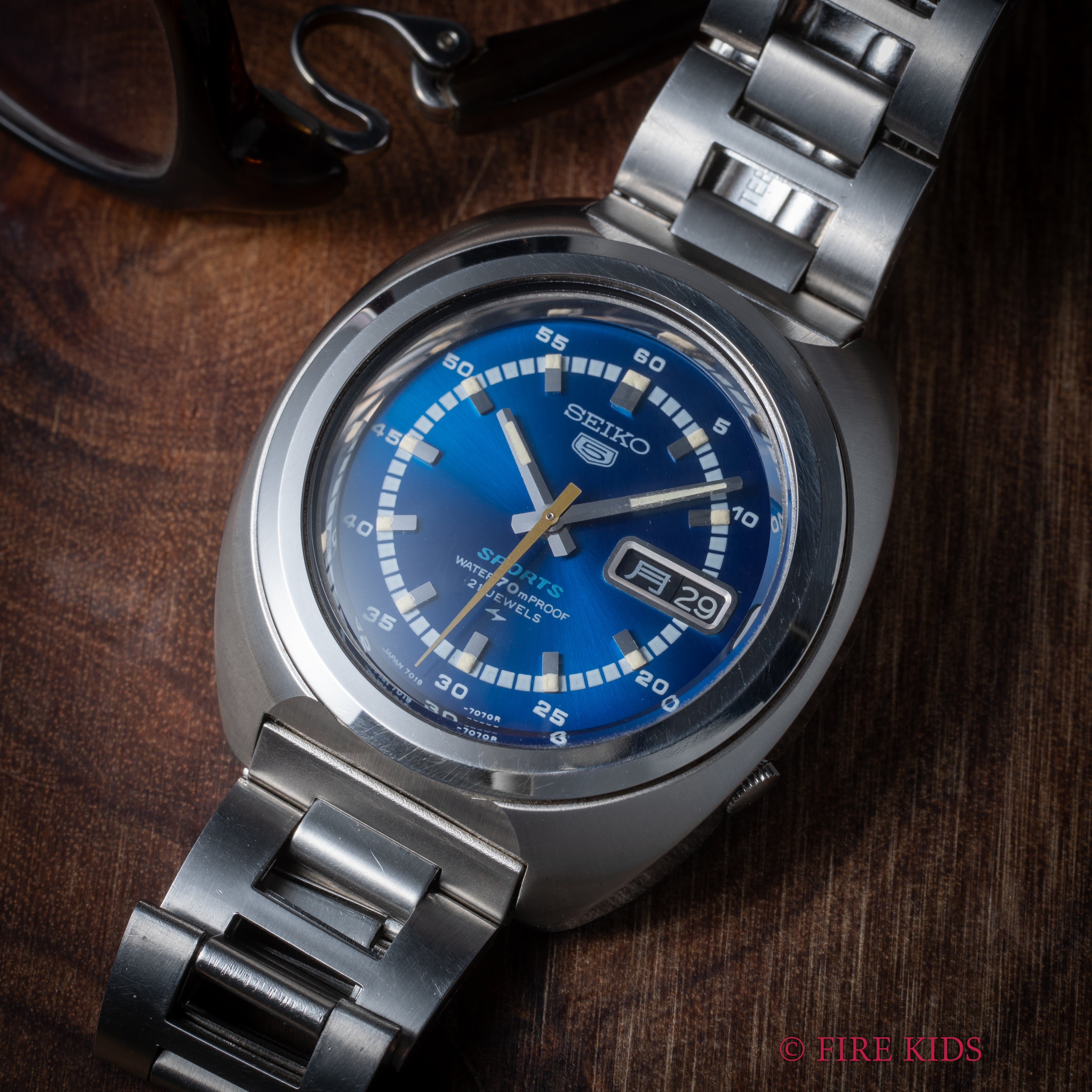 セイコー 5スポーツ Ref.7019-7050 1970年製 純正ブレス付き