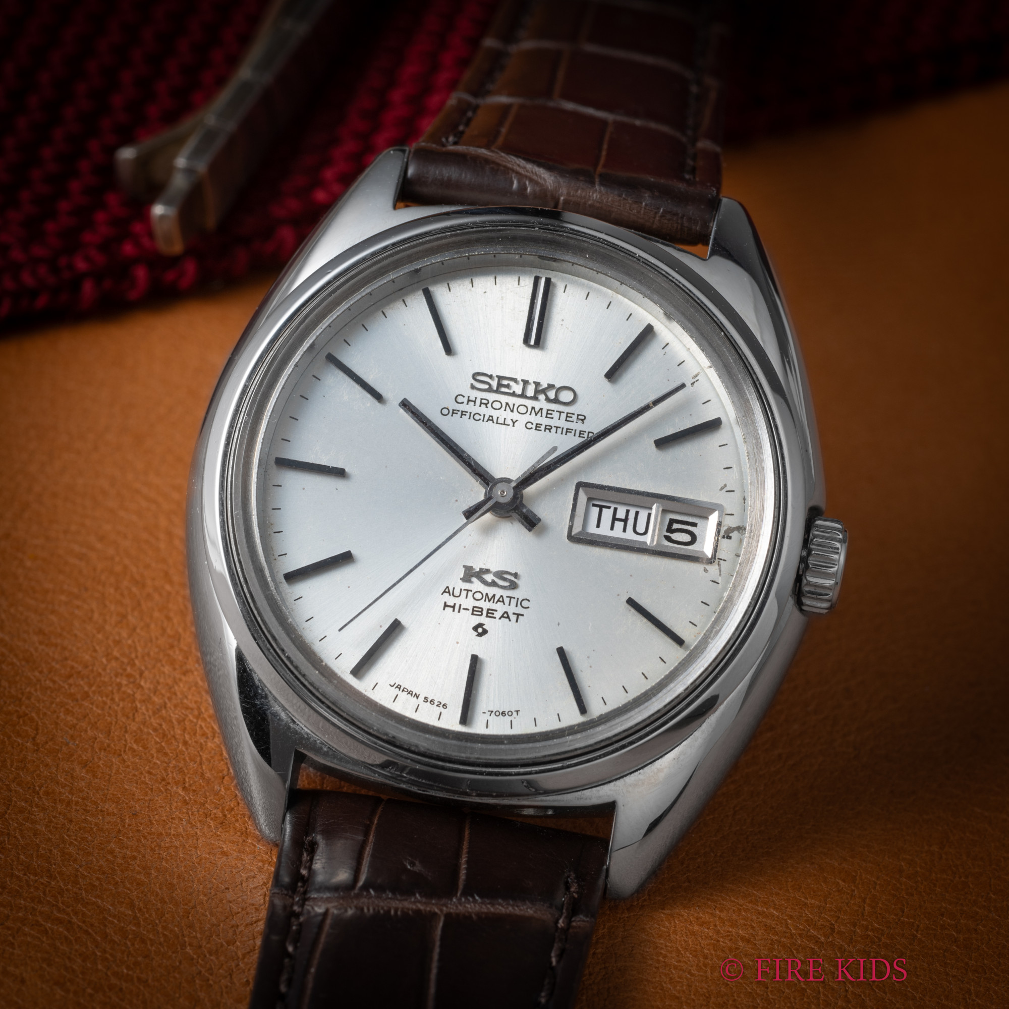 セイコー 56KS 8振動自動巻き デイデイト 漢字デイ 純正尾錠付き Ref.5626-7060 クロノメーター