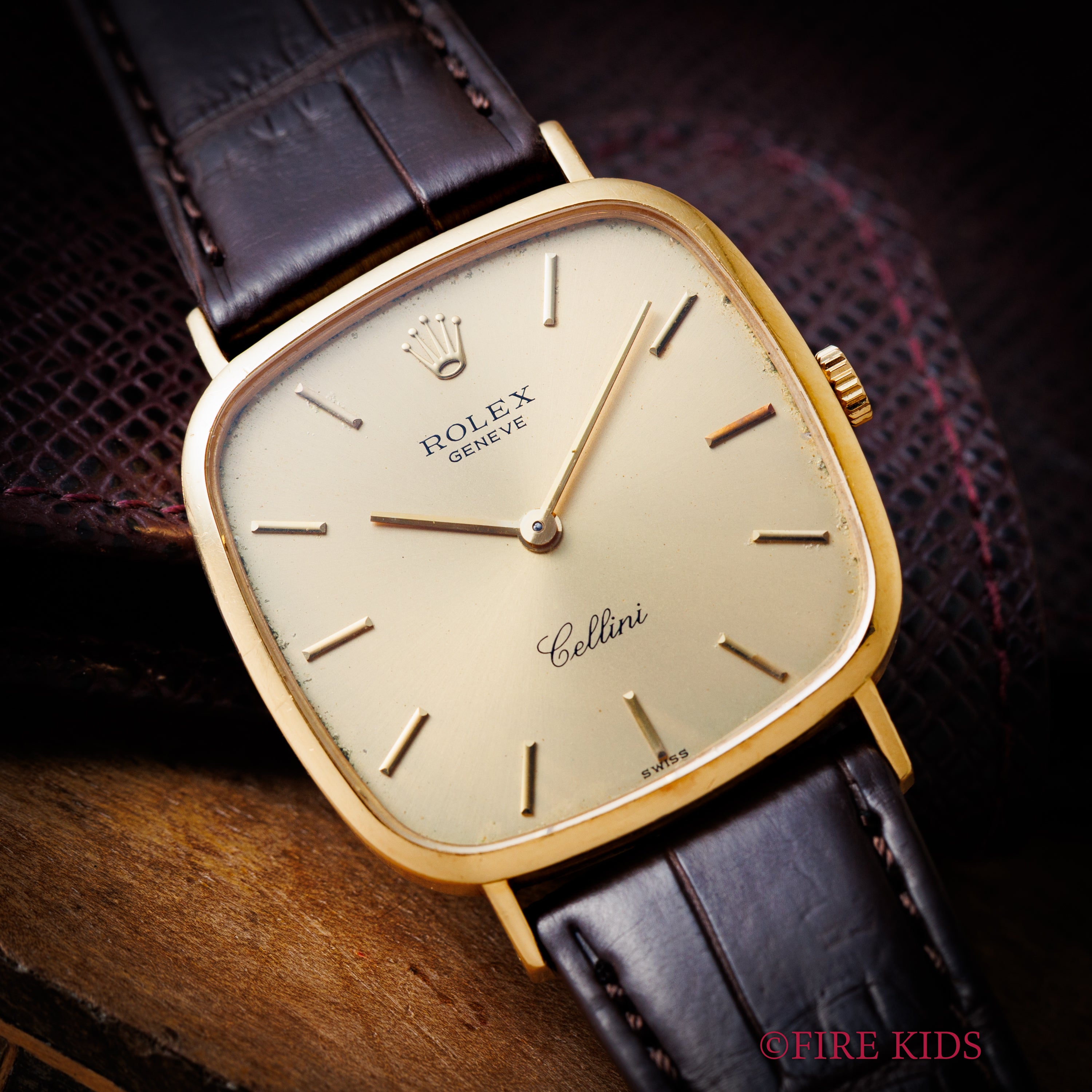 ロレックス チェリーニ スクエア Ref.4114 18金イエローゴールド 純正尾錠付き ギャラ付き