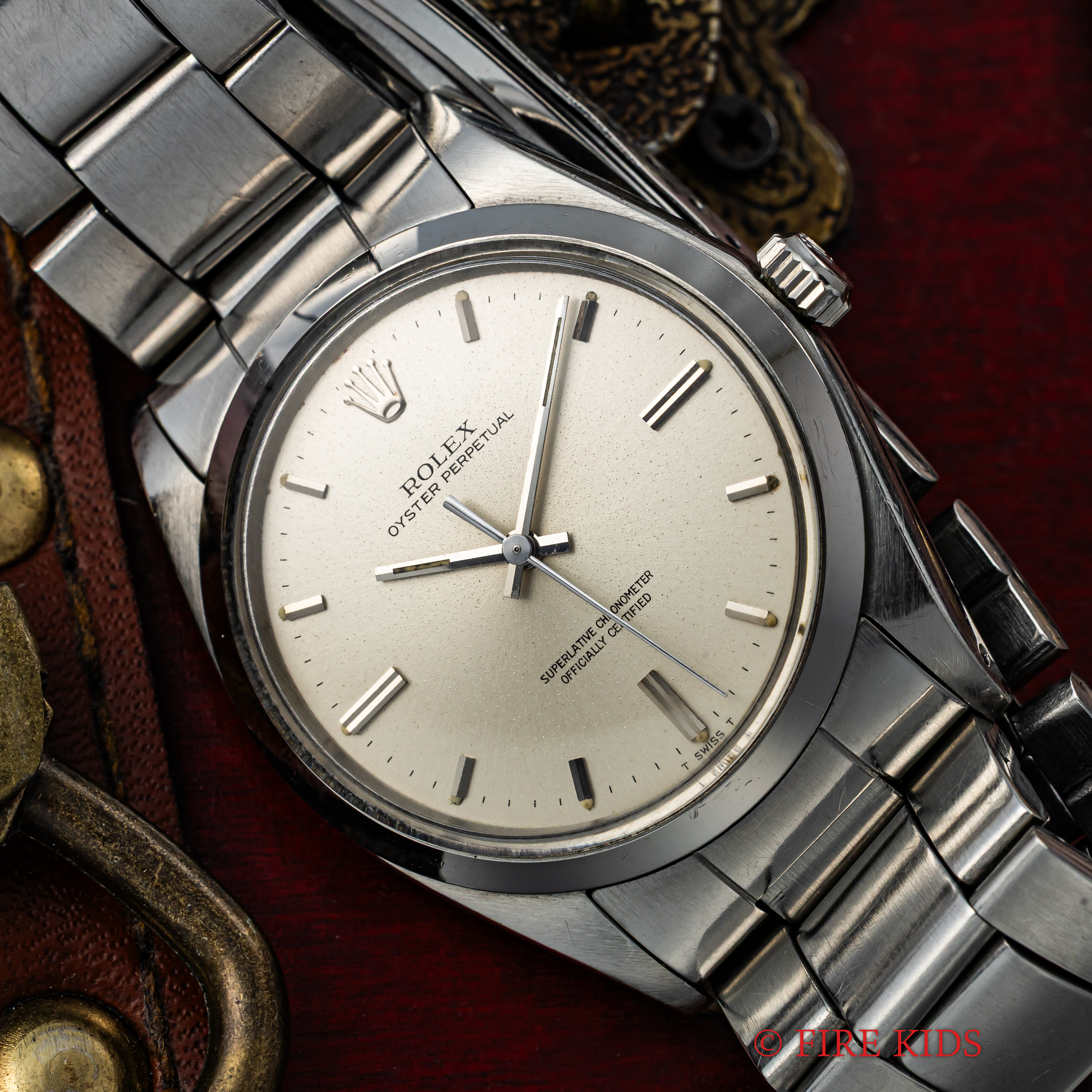 ロレックス オイスターパーペチュアル35㎜ 1969年製 Ref.1018 ビッグケース シルバーダイヤル 純正巻きブレス付き