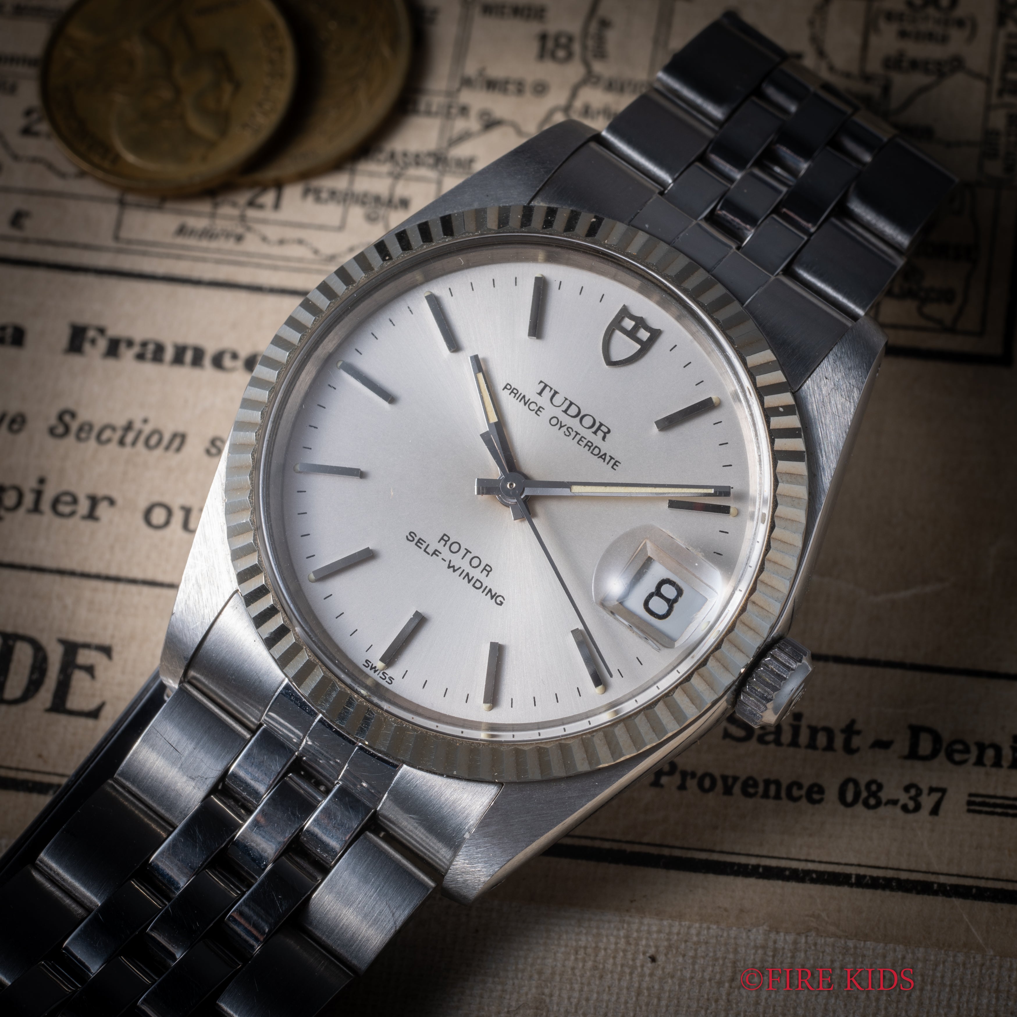 チューダー プリンス オイスターデイト 1991年製 Ref.74034 シルバーダイヤル 純正ステンレスブレス