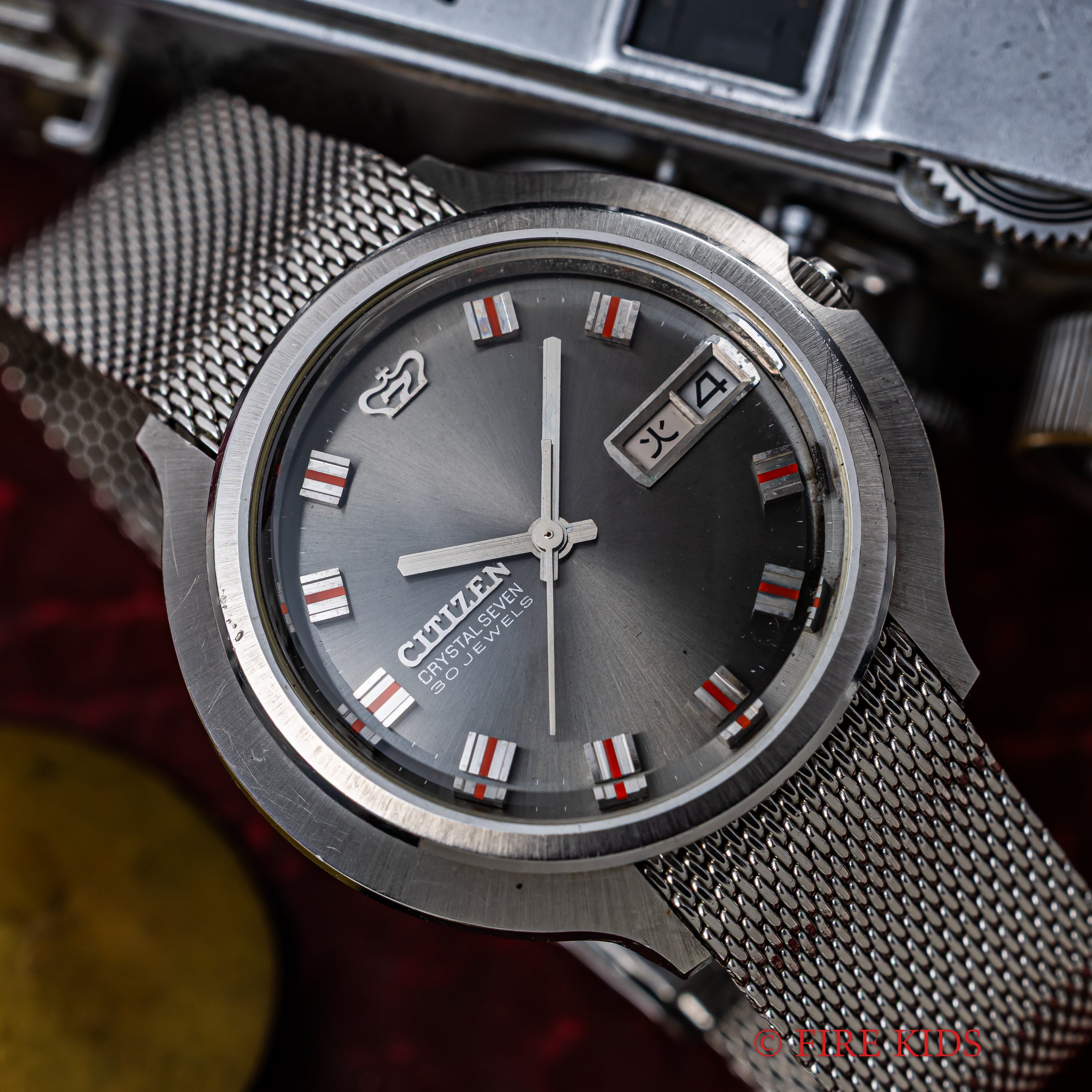 シチズン クリスタルセブン ナイアガラ  1968年製 自動巻 純正メッシュブレス 30石 ノンポリッシュ