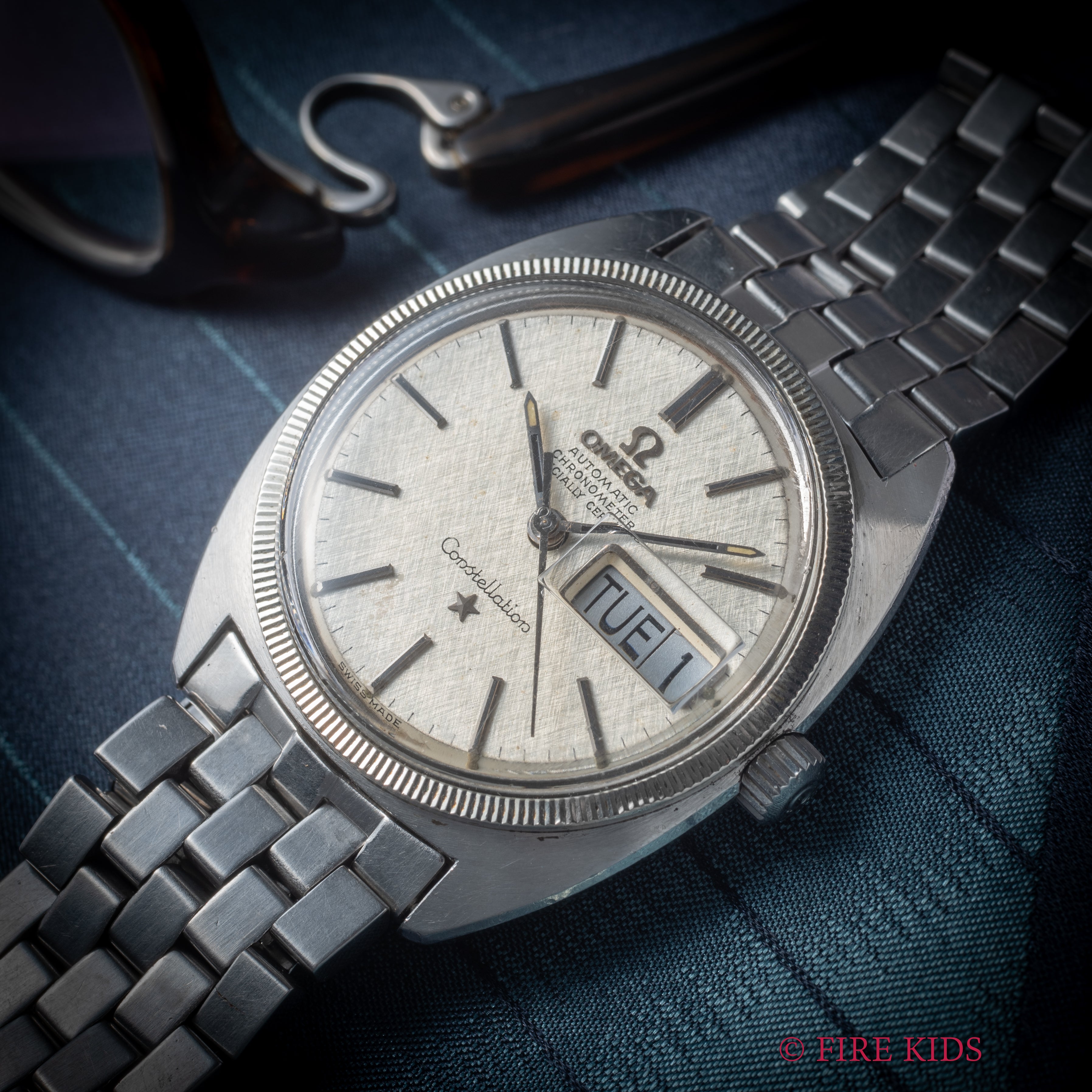 オメガ コンステレーション ジェンタ 1969年製 Ref.168.029 リネンダイヤル WGコインエッジベゼル 純正ブレス