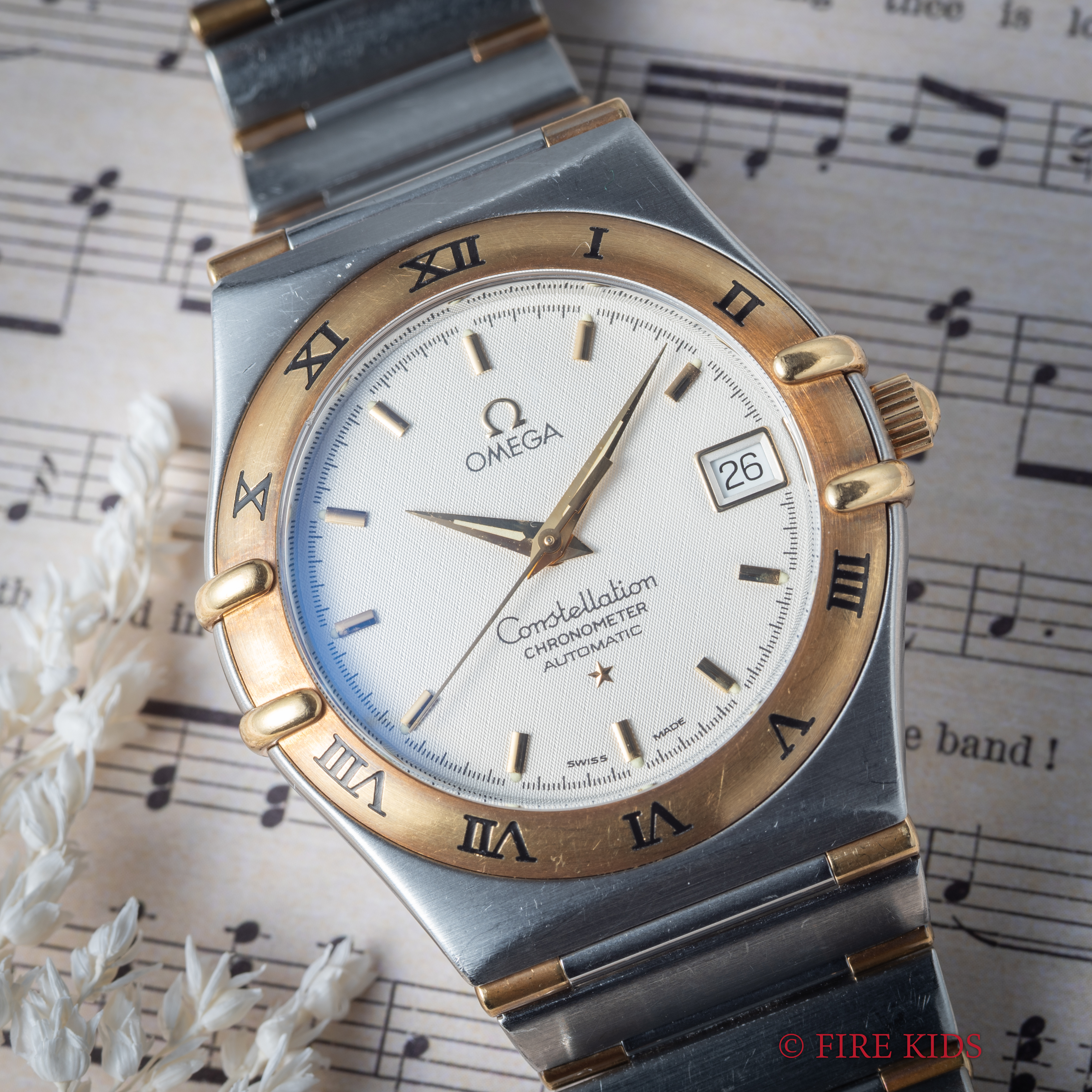 OMEGA　コンステレーション　コンビ　ホワイト