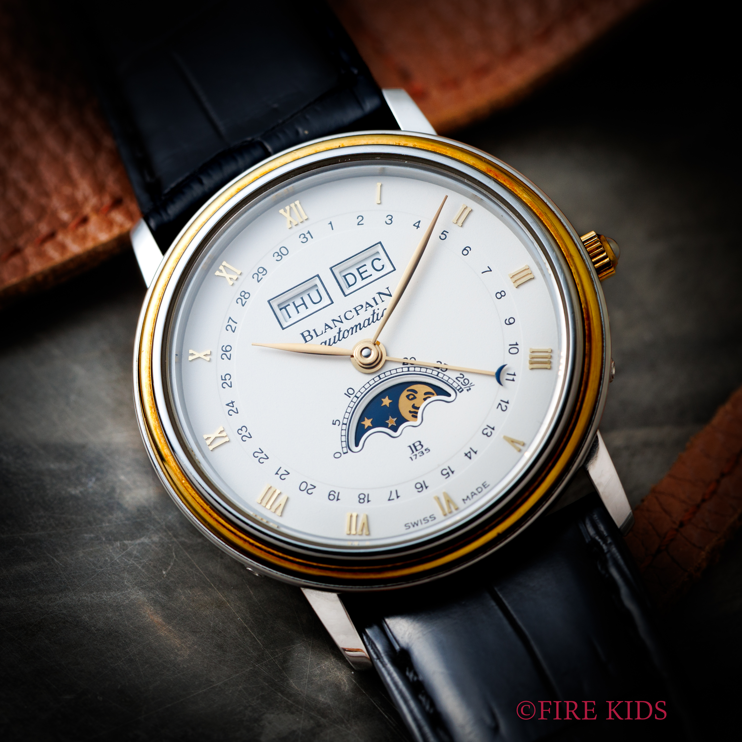 ブランパン ヴィルレ トリプルカレンダー ムーンフェイズ   自動巻き 1990年代  ギャラ付き