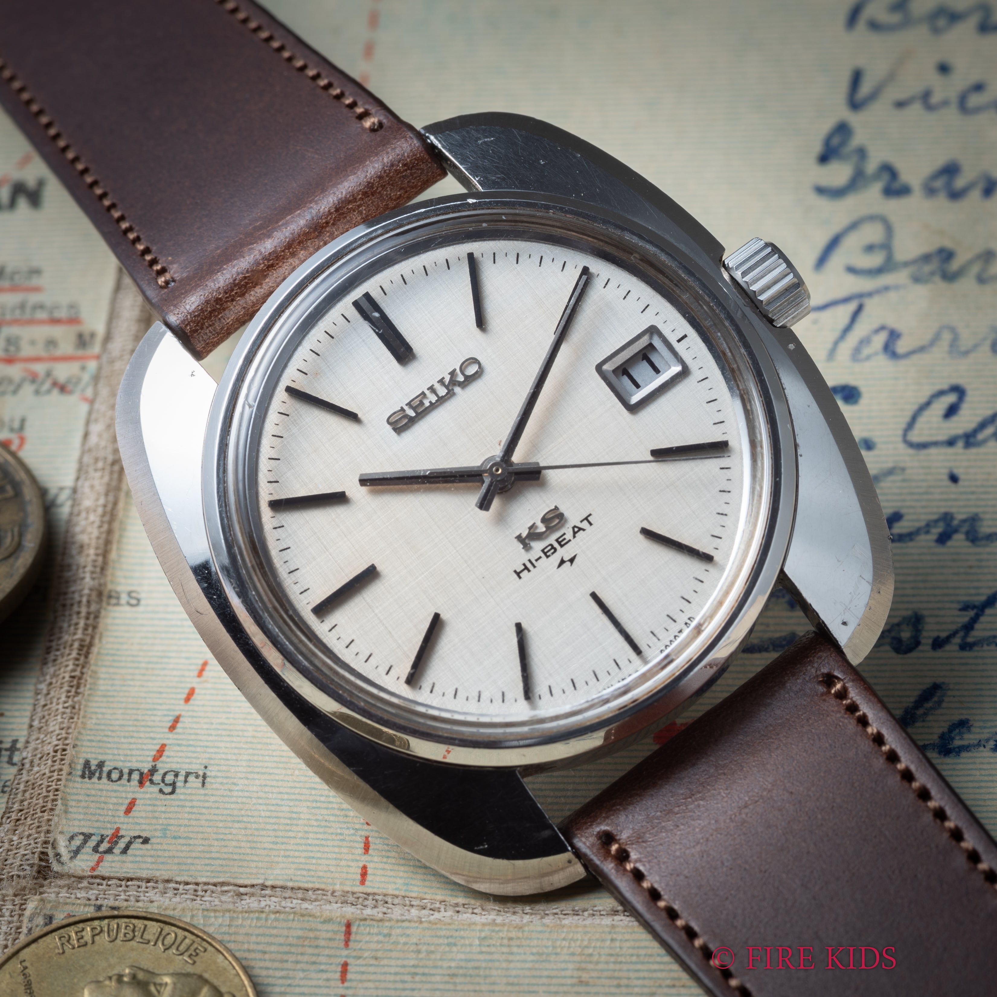 キングセイコー 45KS 1968年製 10振動手巻 リネンダイヤル Ref.4502‐8000