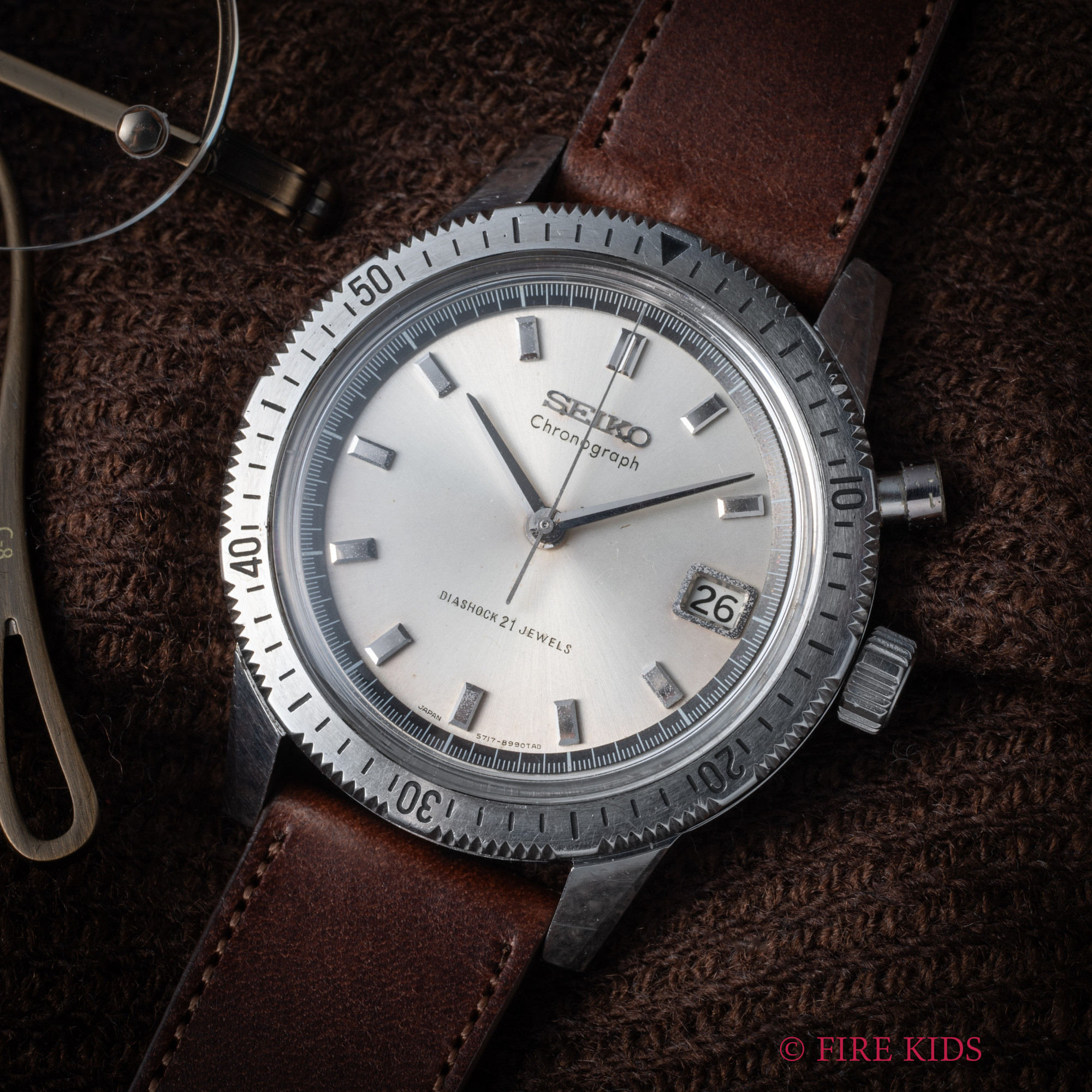 セイコー ワンプッシュクロノステンベゼル Ref.5717-8990 1966年製 聖火マーク