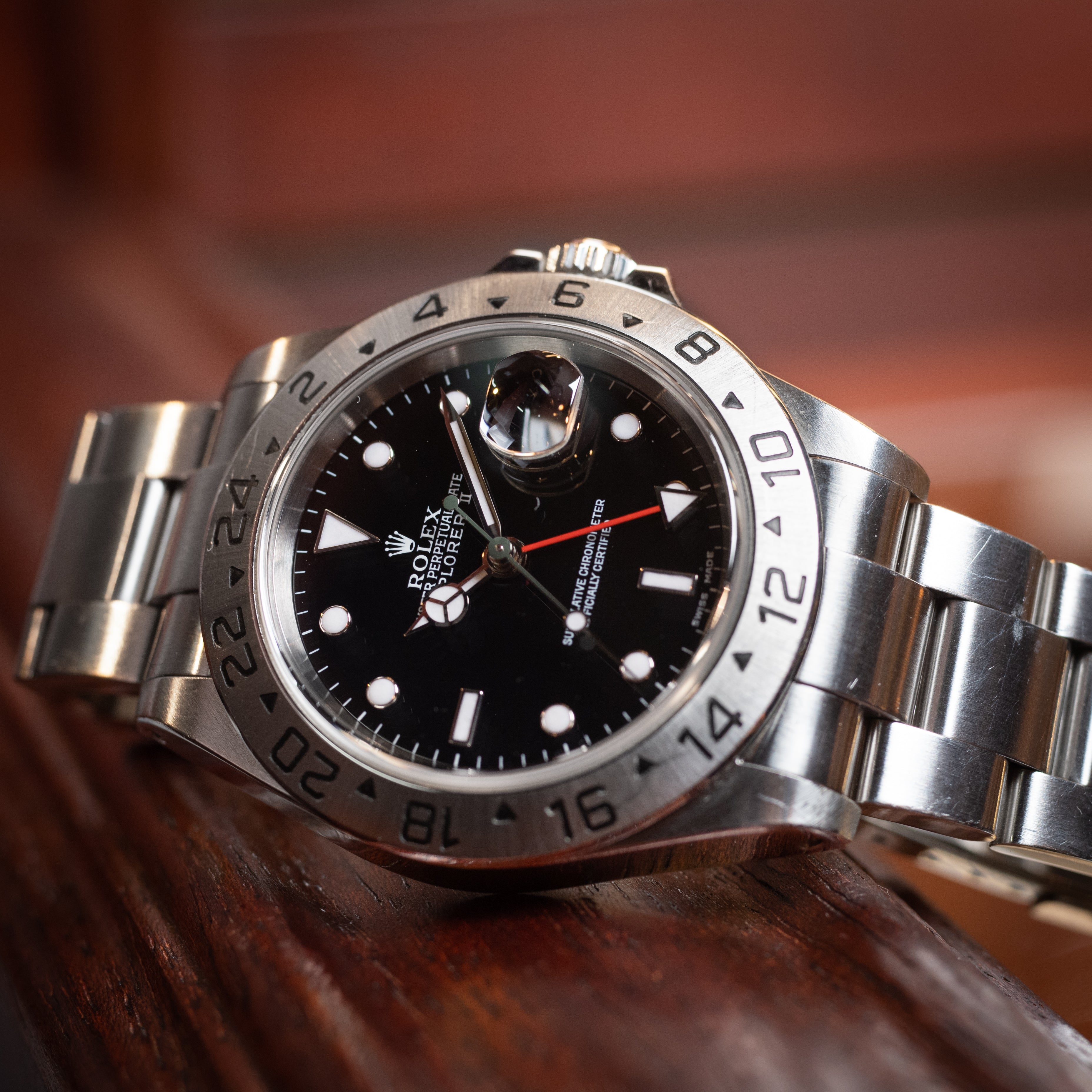 ロレックス エクスプローラーⅡ 2002年製 ブラックダイヤル Ref.16570 箱ギャラ付き