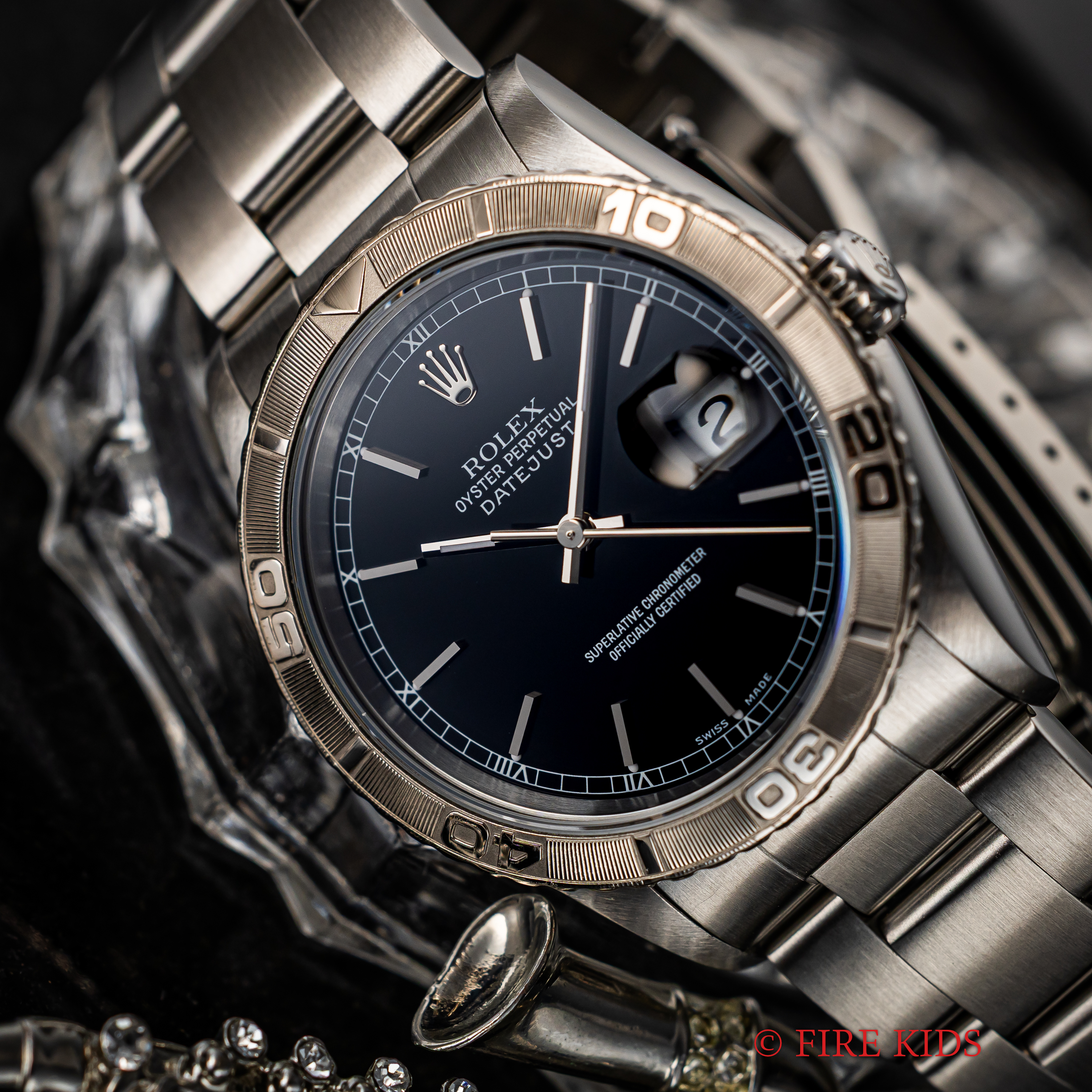 ロレックス サンダーバード 1998～99年製 Ref.16264 デイトジャスト ブラックダイヤル ケース、サービスカード付