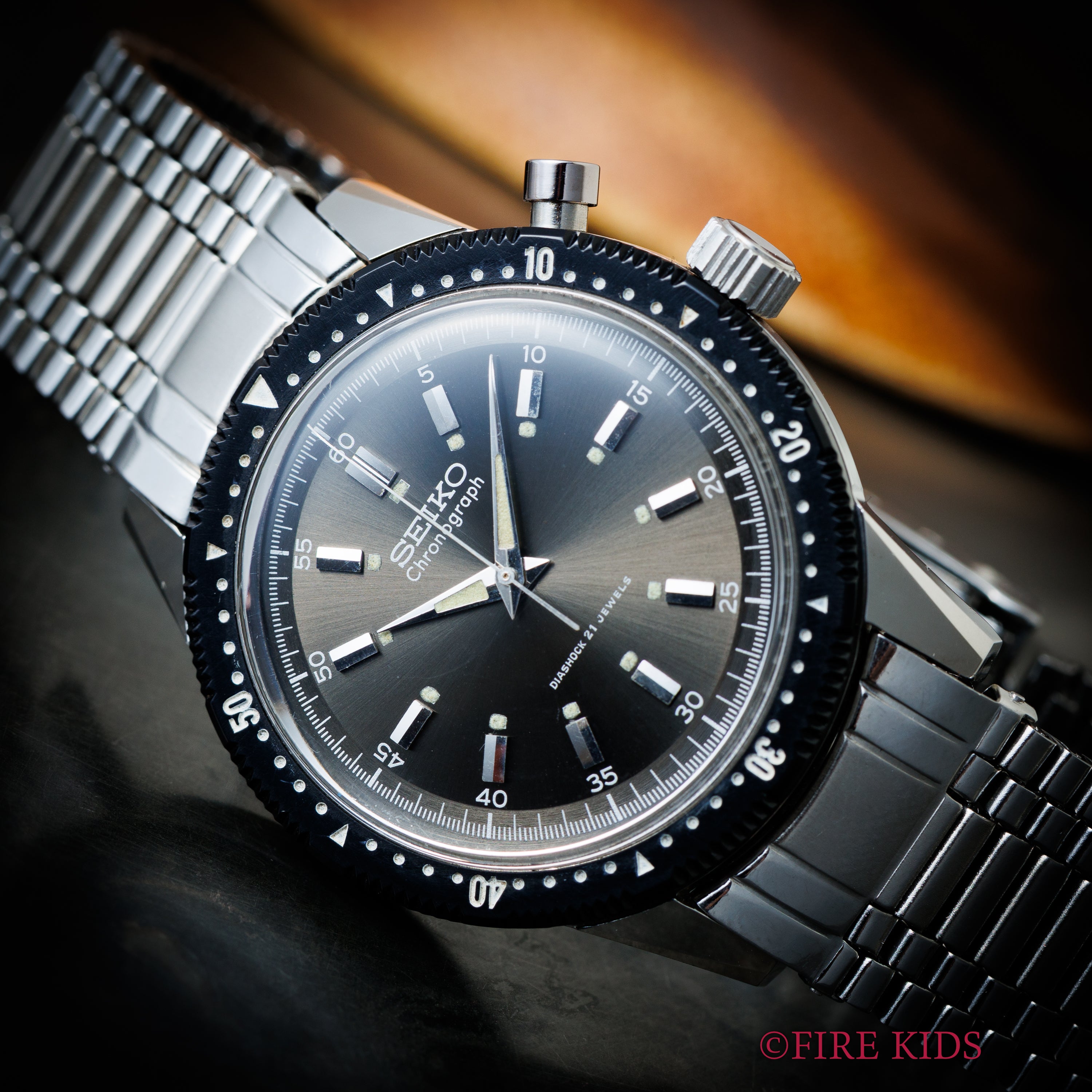 セイコー ワンプッシュクロノグラフ 1964年製 Ref.45899 聖火マーク プラベゼル 純正ブレス付