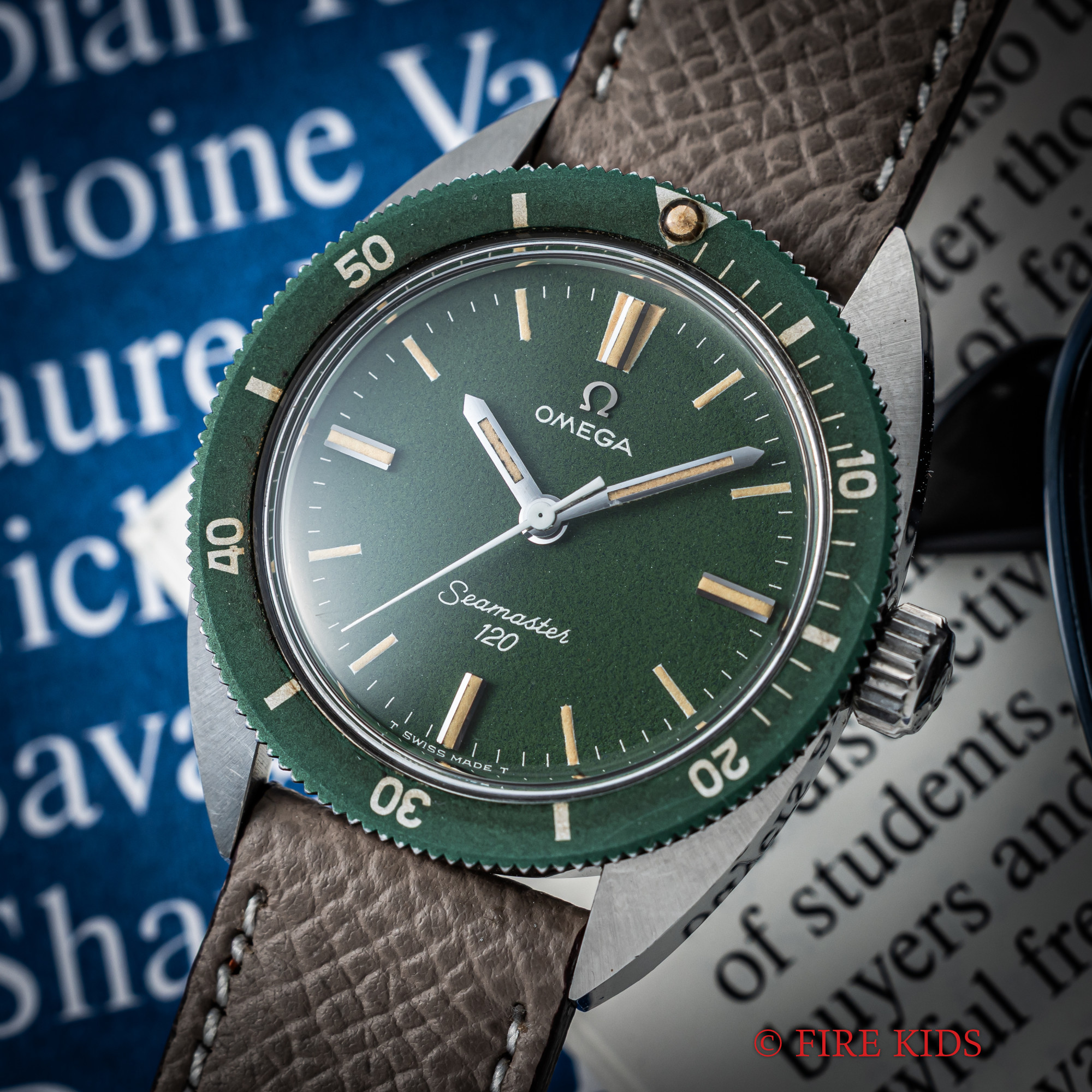 オメガ　シーマスター120　1968年製　手巻き　グリーンダイヤル　ボーイズサイズ　Ref.535.007