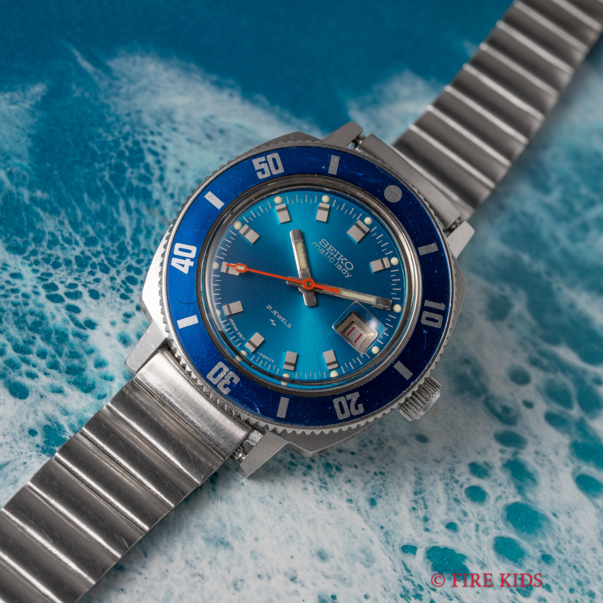 セイコー マチックレディ 1969年製 Ref.2517-3320 ブルーダイヤルベゼル 自動巻 純正ブレス