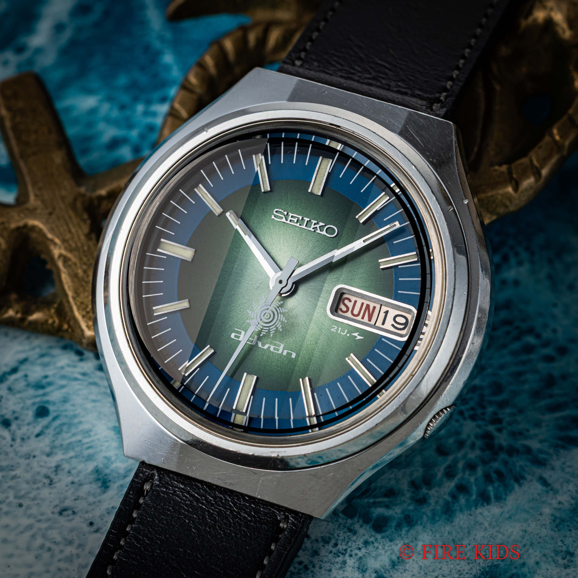 セイコー アドヴァン 1973年製 自動巻き デイデイト グリーングラデーション