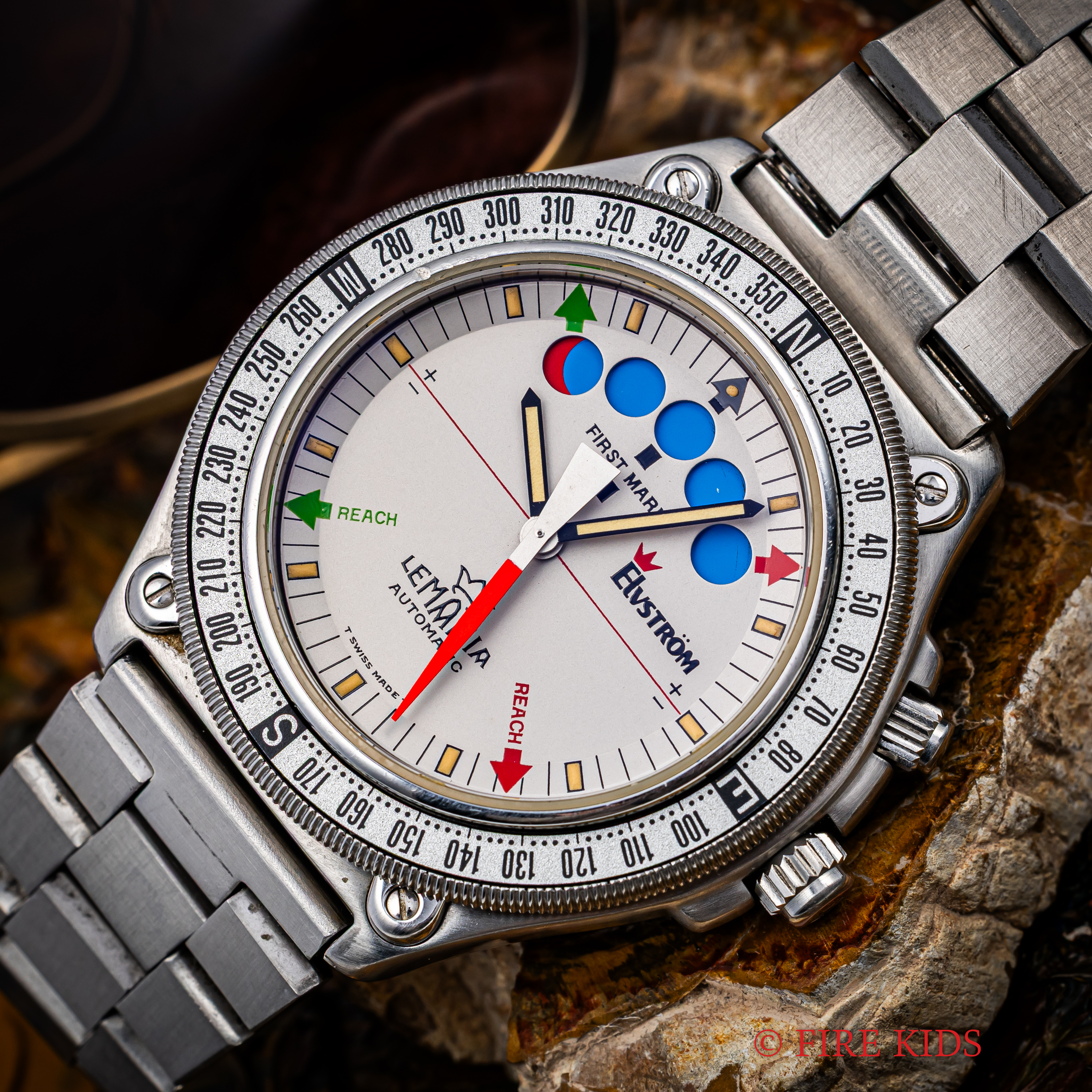 レマニア エルブストローム レガッタ 1980年代製 自動巻ワンプッシュクロノグラフ cal.1345 純正ブレス