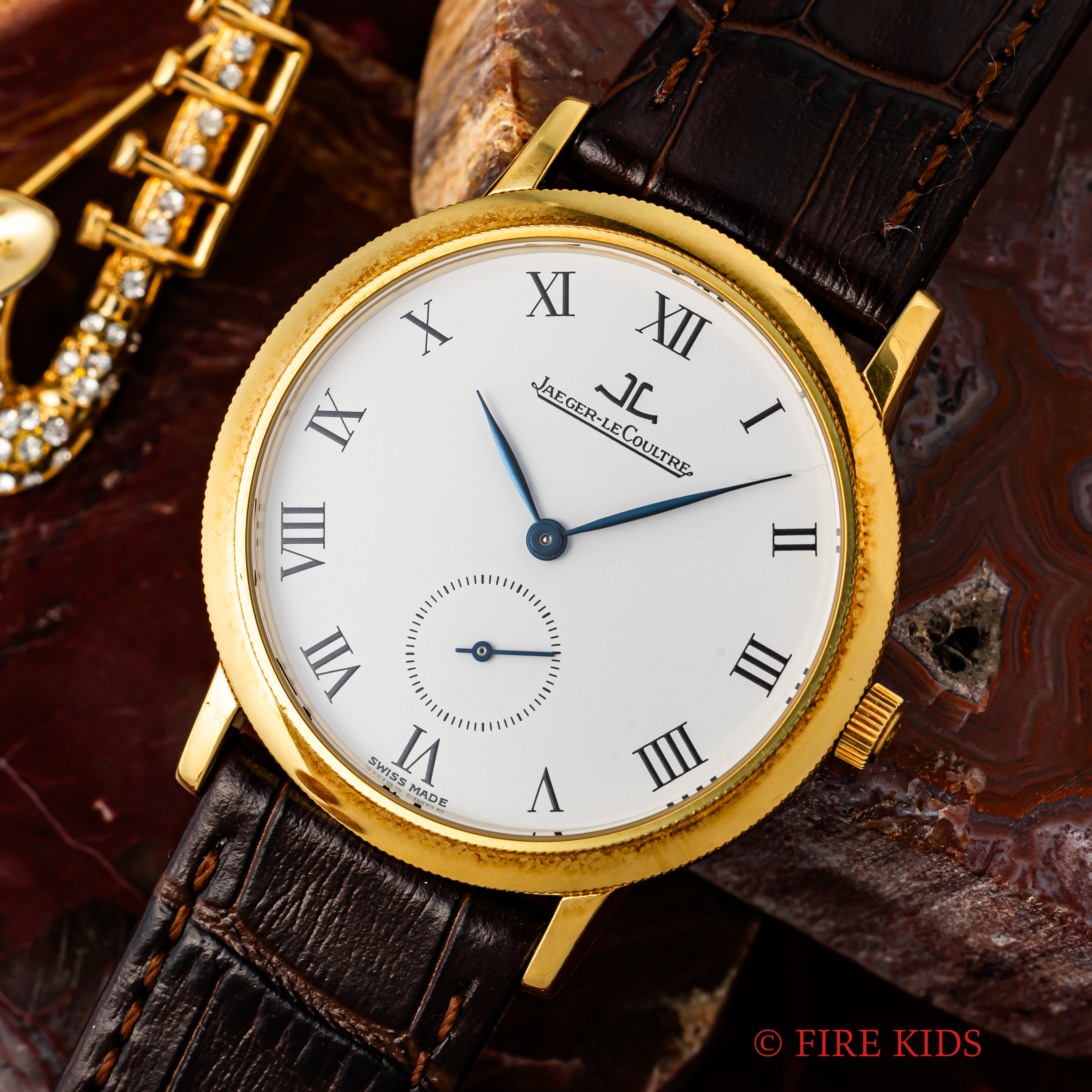 ジャガー・ルクルト 1990年代製 ジェントローム ホワイトローマン 18金無垢 手巻き Ref.152.1.81 Cal.818/4