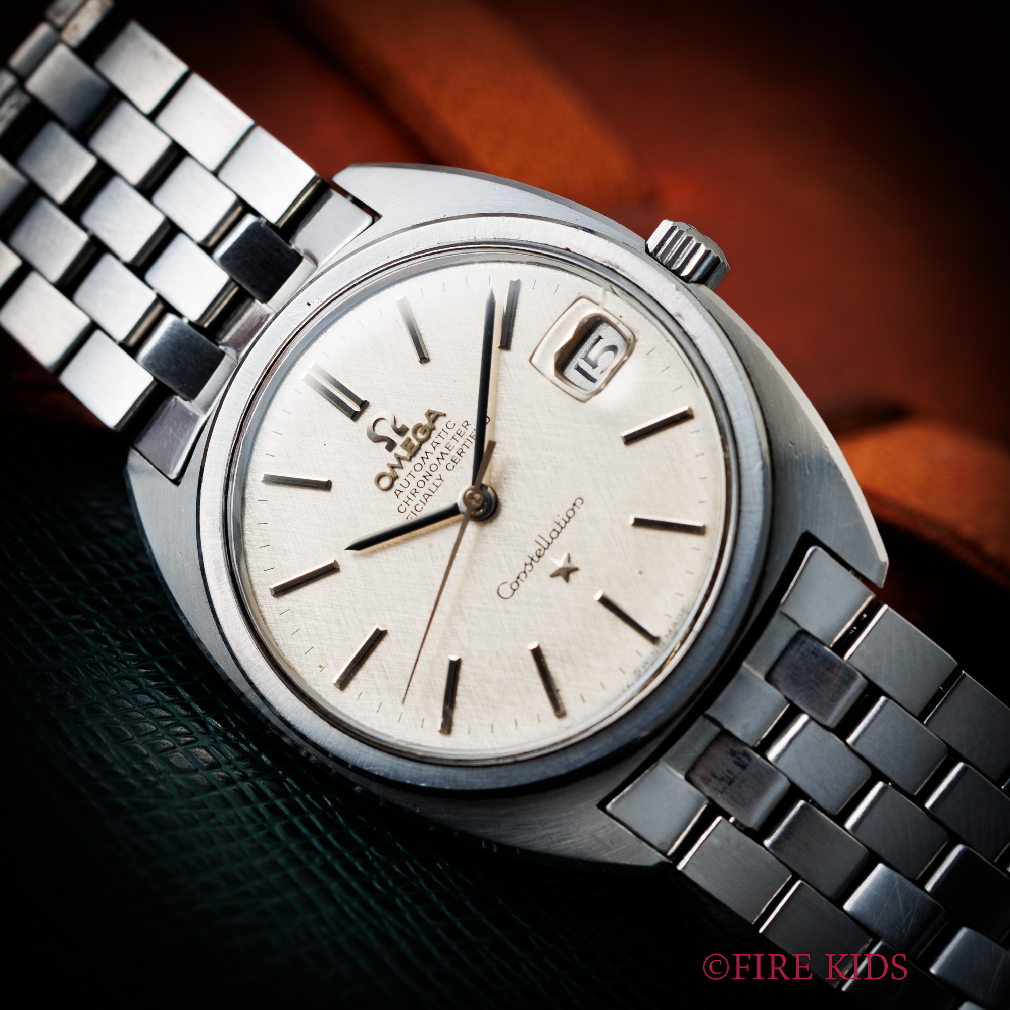 オメガ コンステレーション 1971年製 Ref.168.017 ジェンタ前期型 リネンダイヤル クロノメーター自動巻 純正ブレス