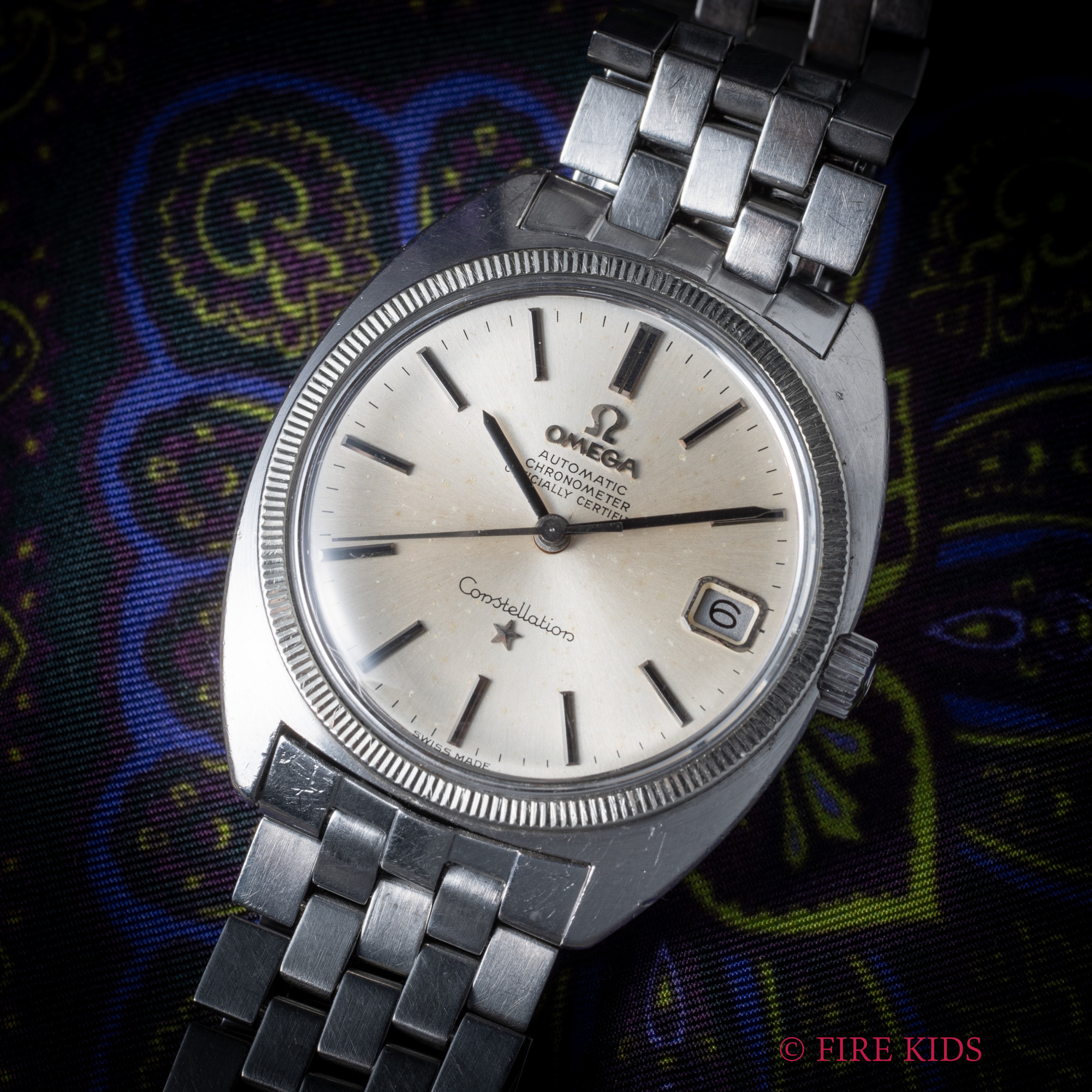 オメガ コンステレーション 1969年製 ジェンタデザイン 前期型 WGコインエッジベゼル 純正ステンレスブレス