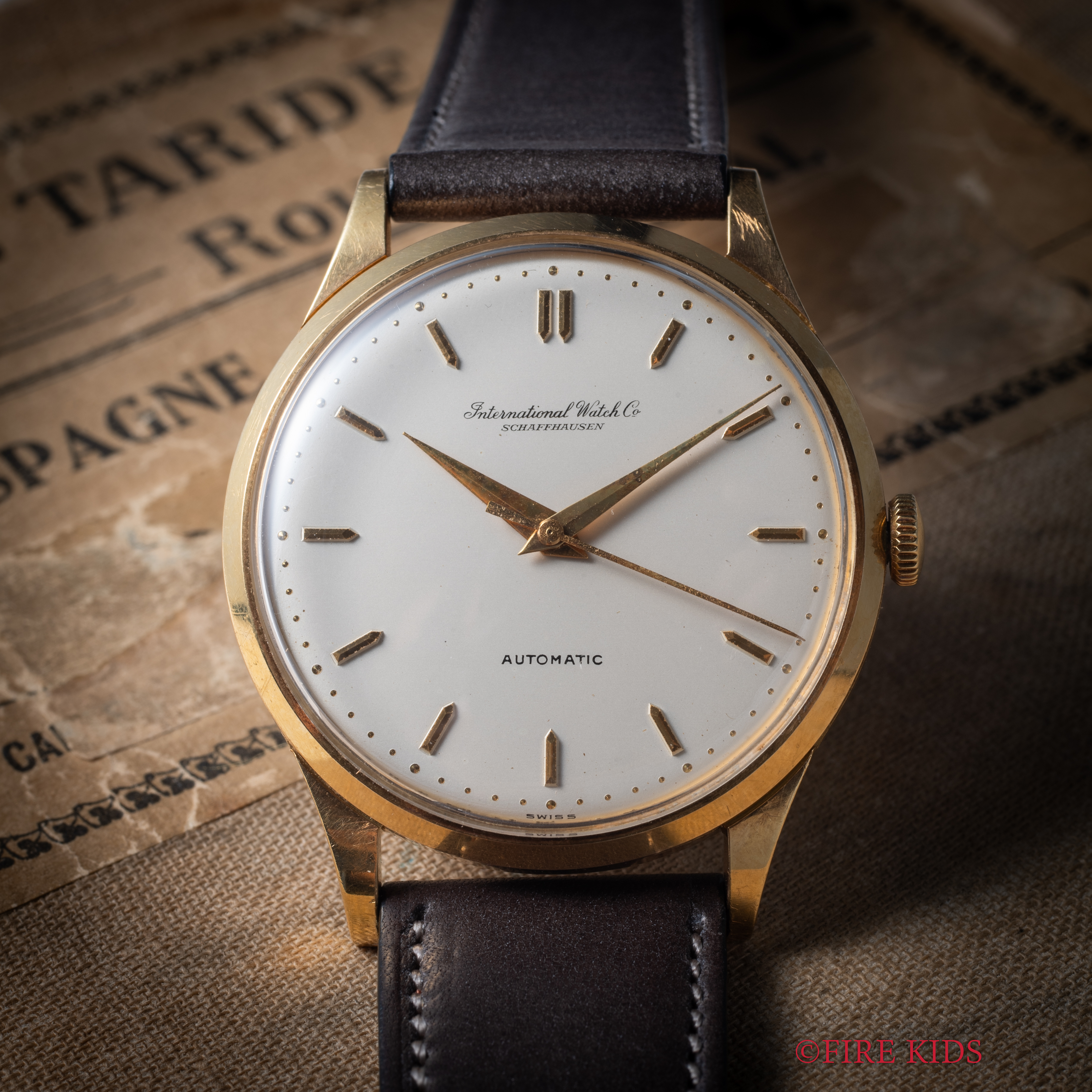 IWC ラウンドケース 18金イエローゴールド Cal.853 ペラトン式自動巻き ノンデイト 1962年製