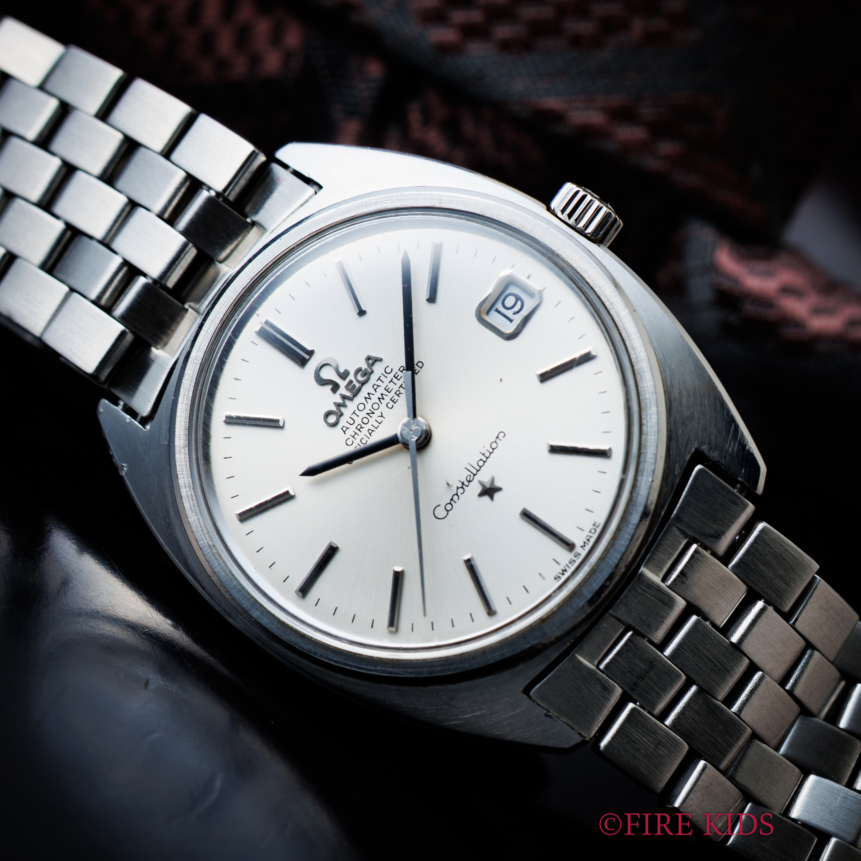 オメガ コンステレーション ジェラルドジェンタデザイン Cライン前期 純正ブレス 1969年製 シルバーダイヤル