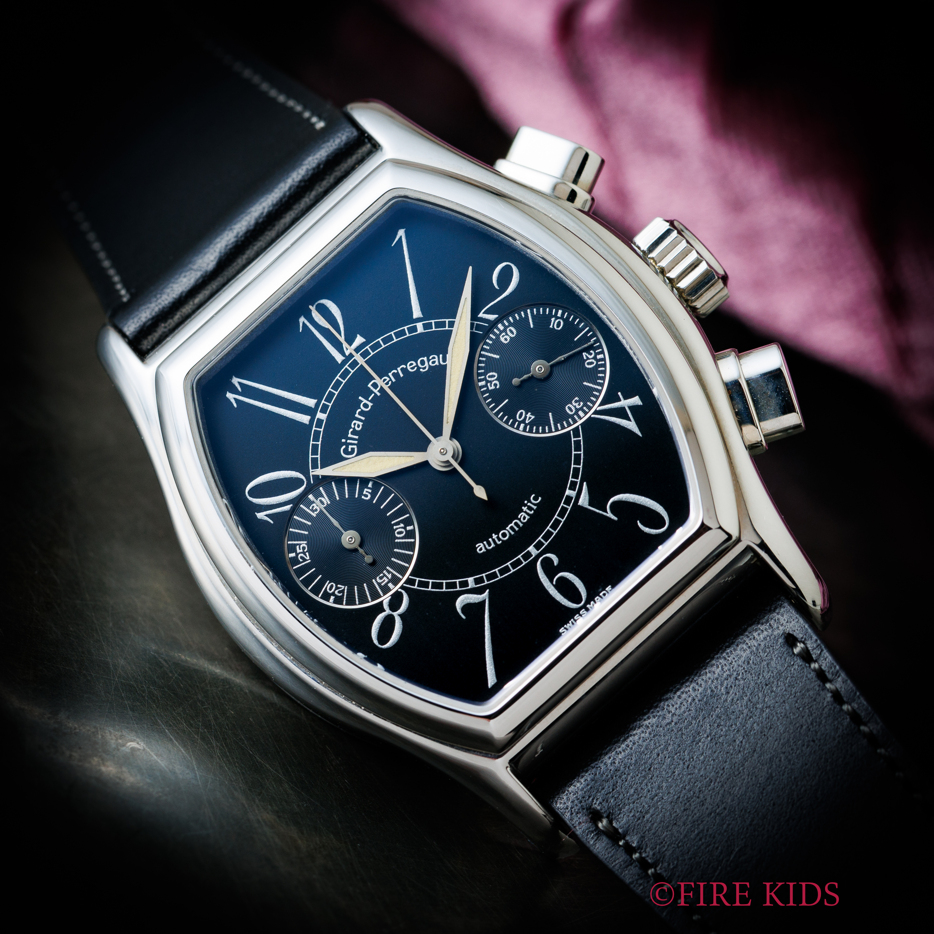 ジラールペルゴ リシュビル ブラックアラビアダイヤル 1990年代製 手巻き