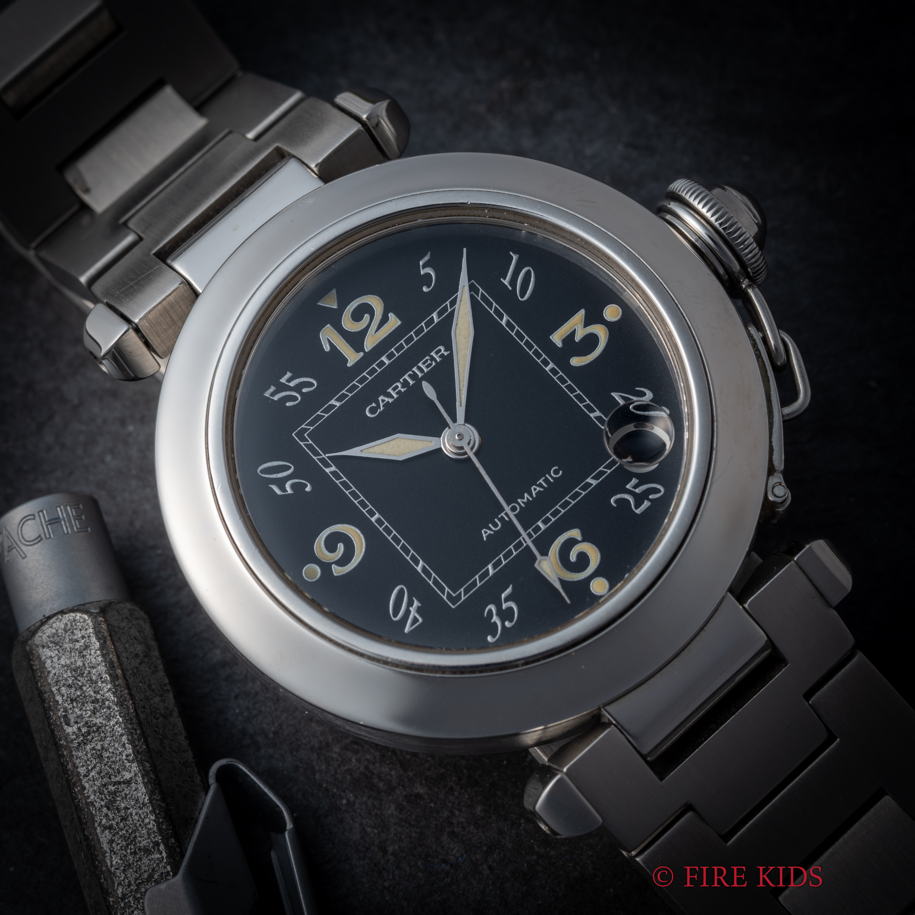 カルティエ パシャC 1990年代製 ブラックダイヤル 自動巻 トリチウム夜光