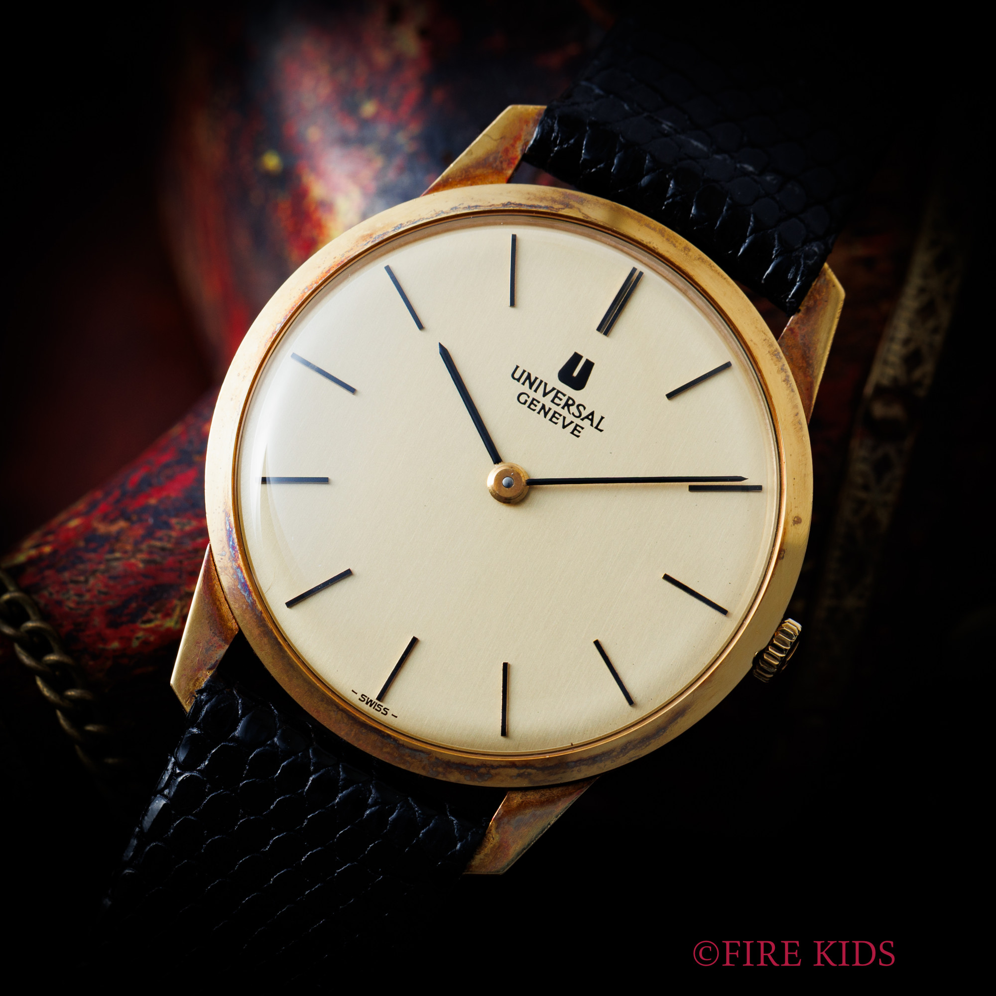 ユニバーサル・ジュネーブ 18金無垢アルテッセ 薄型手巻 Cal.1-42 純正GP尾錠