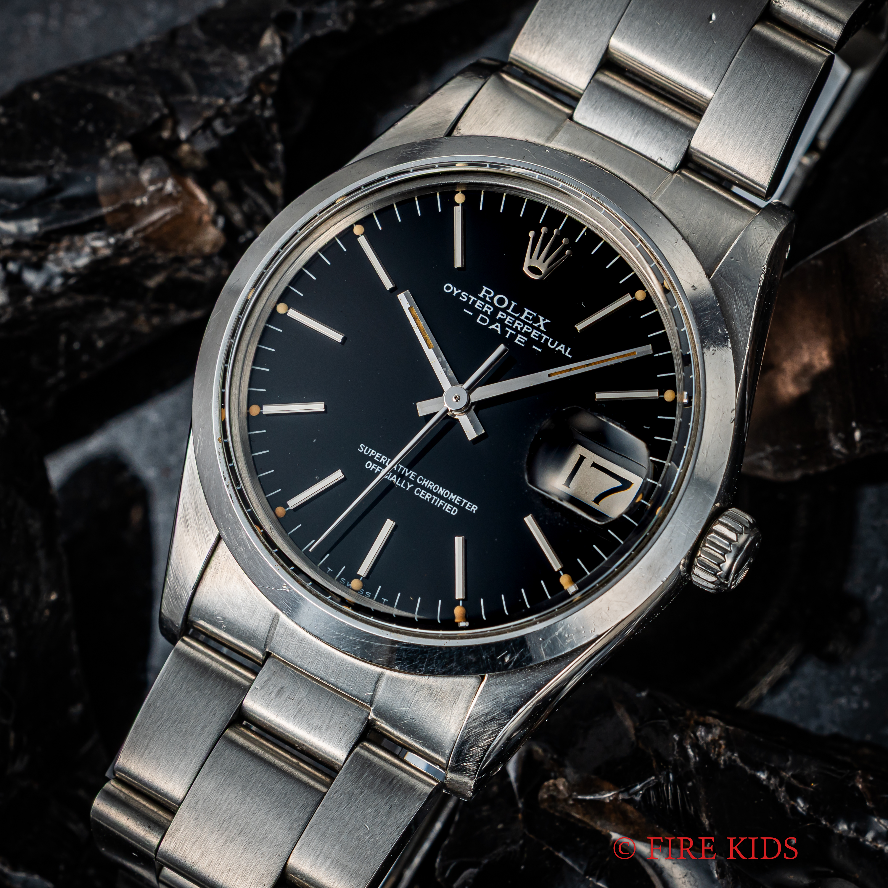 ロレックス 1981年製 オイスターパーペチュアルデイト Ref.15000 ブラックダイヤル 純正ブレス