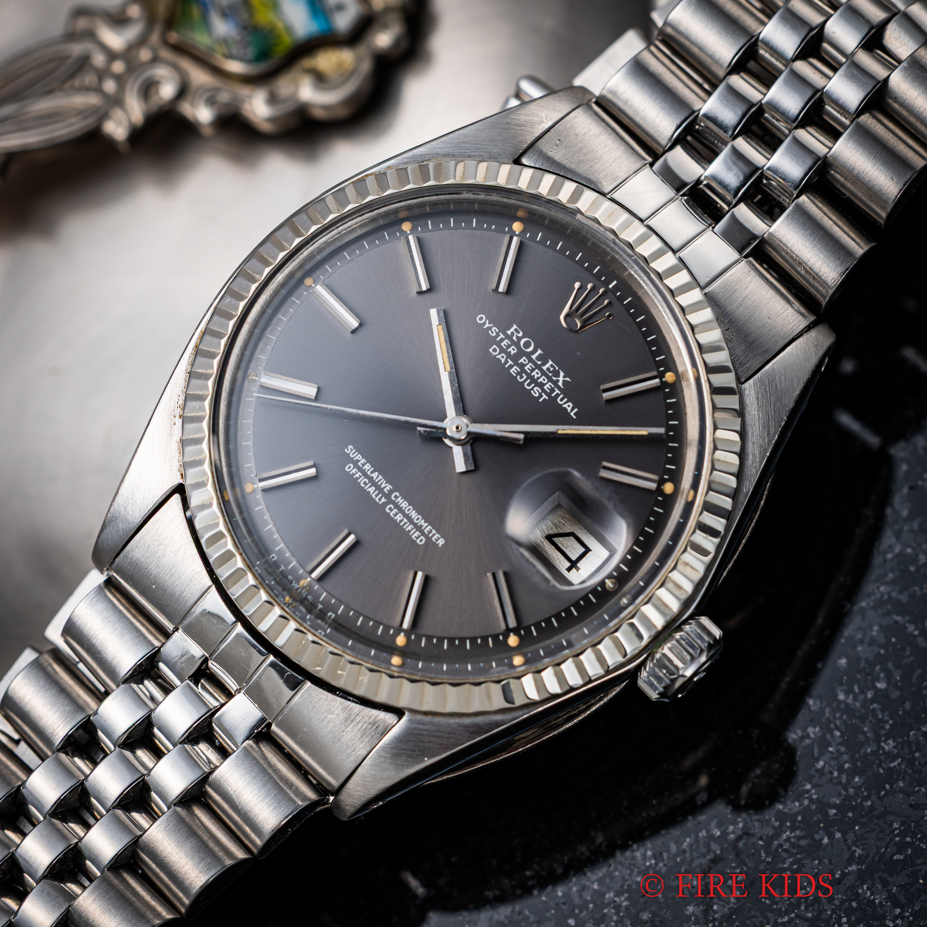 ロレックス デイトジャスト グレーパープルダイヤル 1969年製 純正ジュビリーブレス 自動巻き Cal.1570