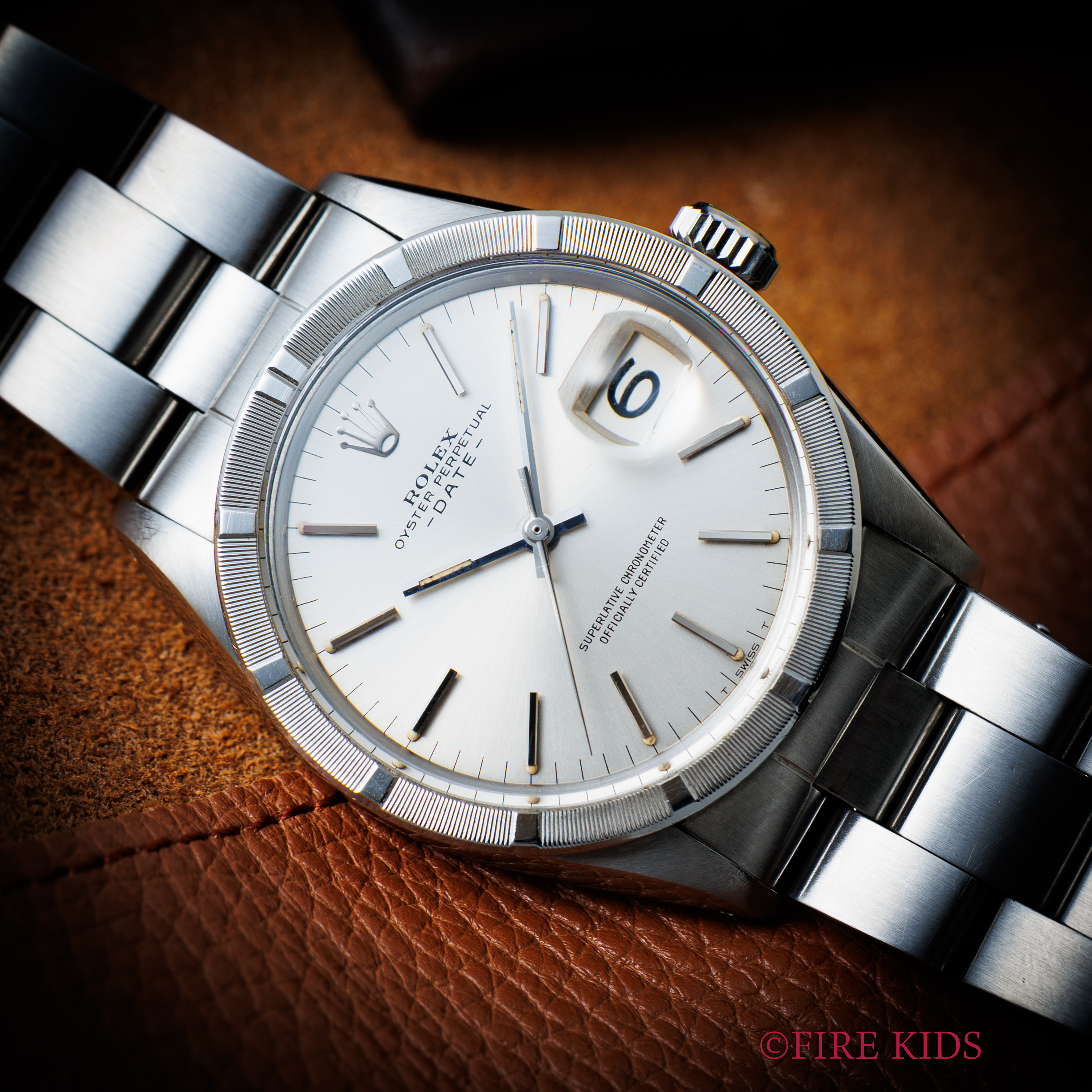 ロレックス 1967年製 オイスターパーペチュアルデイト Ref.1501 エンジンターンドベゼル 純正オイスターブレス