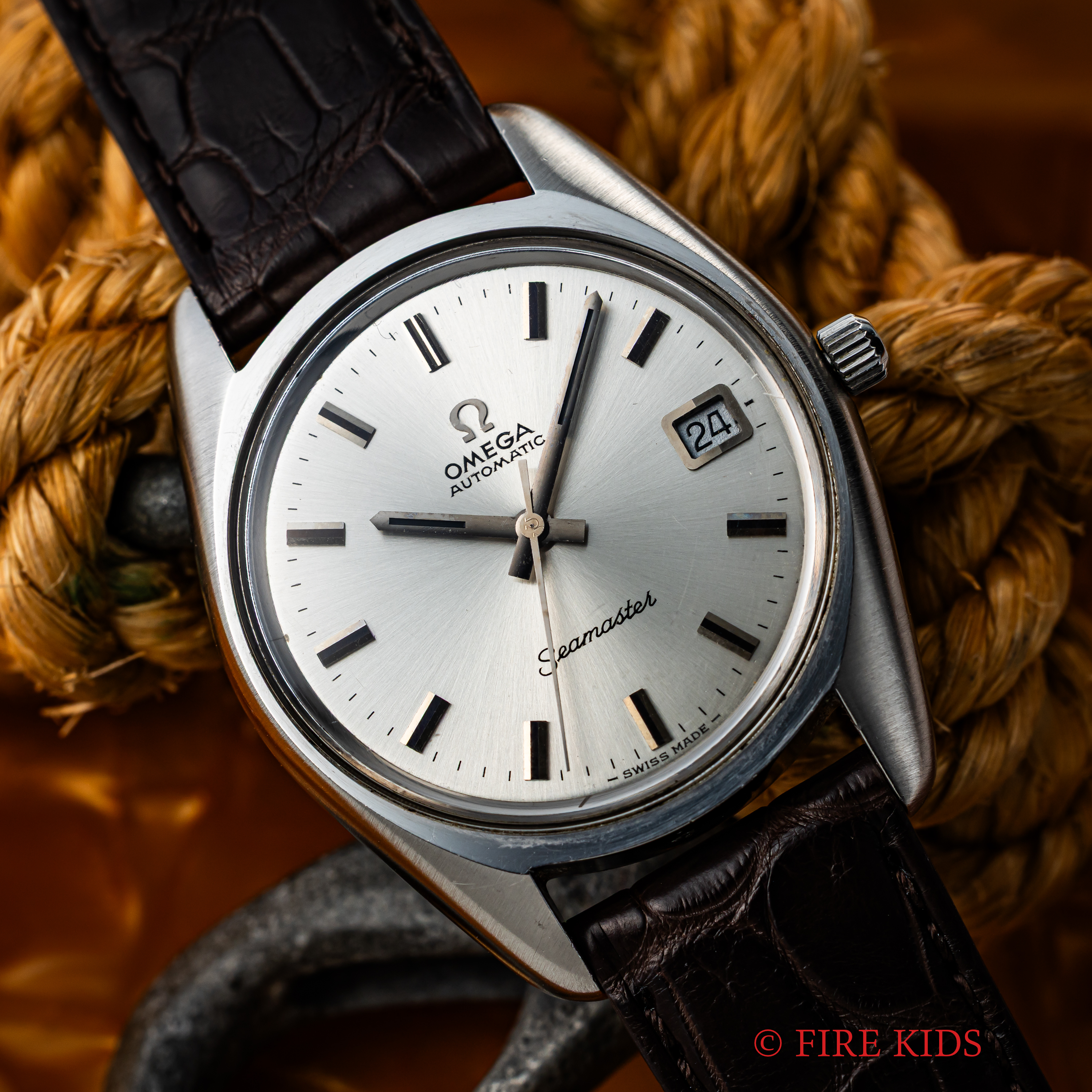 オメガ シーマスター 自動巻き 1973年製 Cal.1012 シルバーダイヤル 純正尾錠付き Ref.166.0167