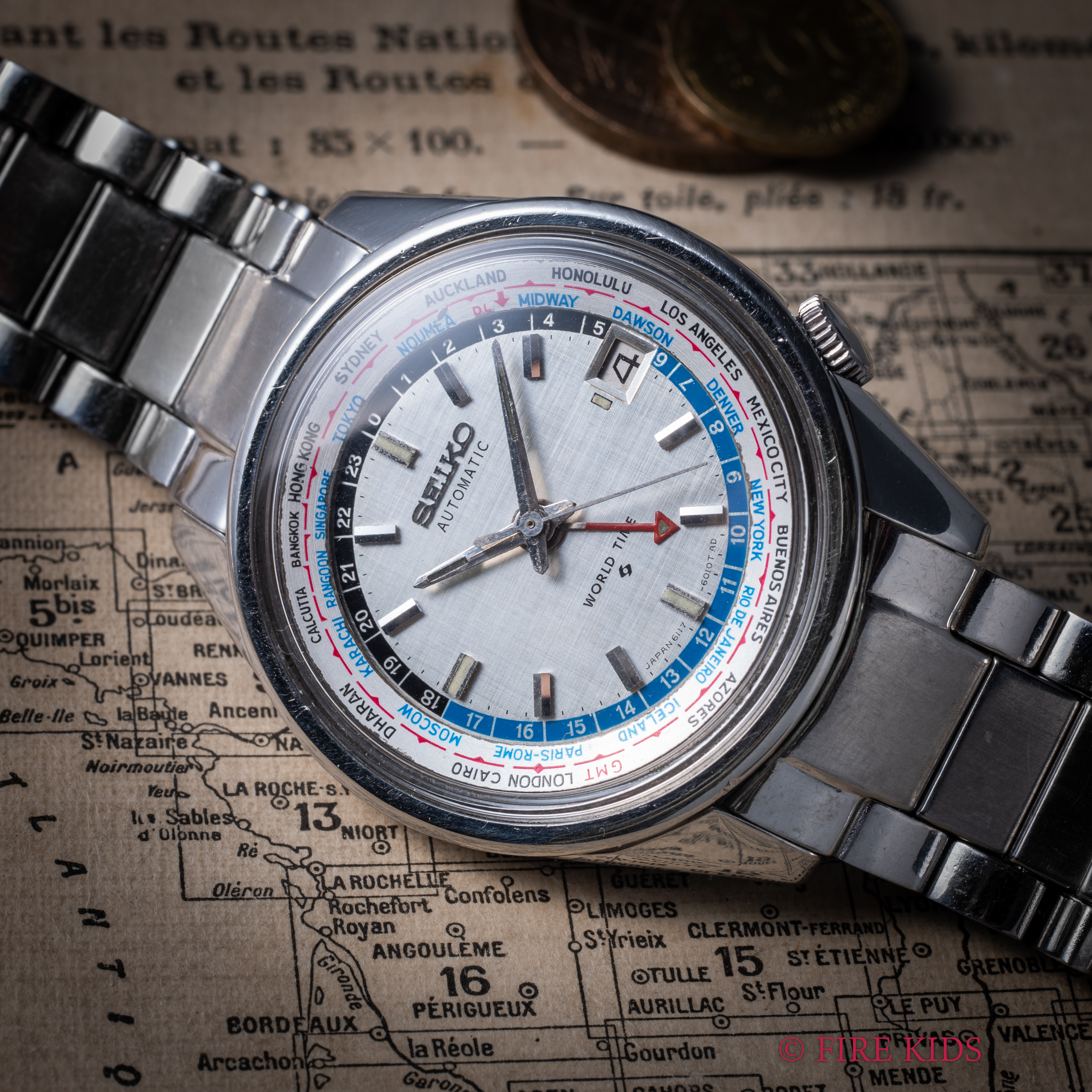 セイコー ワールドタイム 2rdモデル 自動巻き Ref.6117-6010 純正ブレス