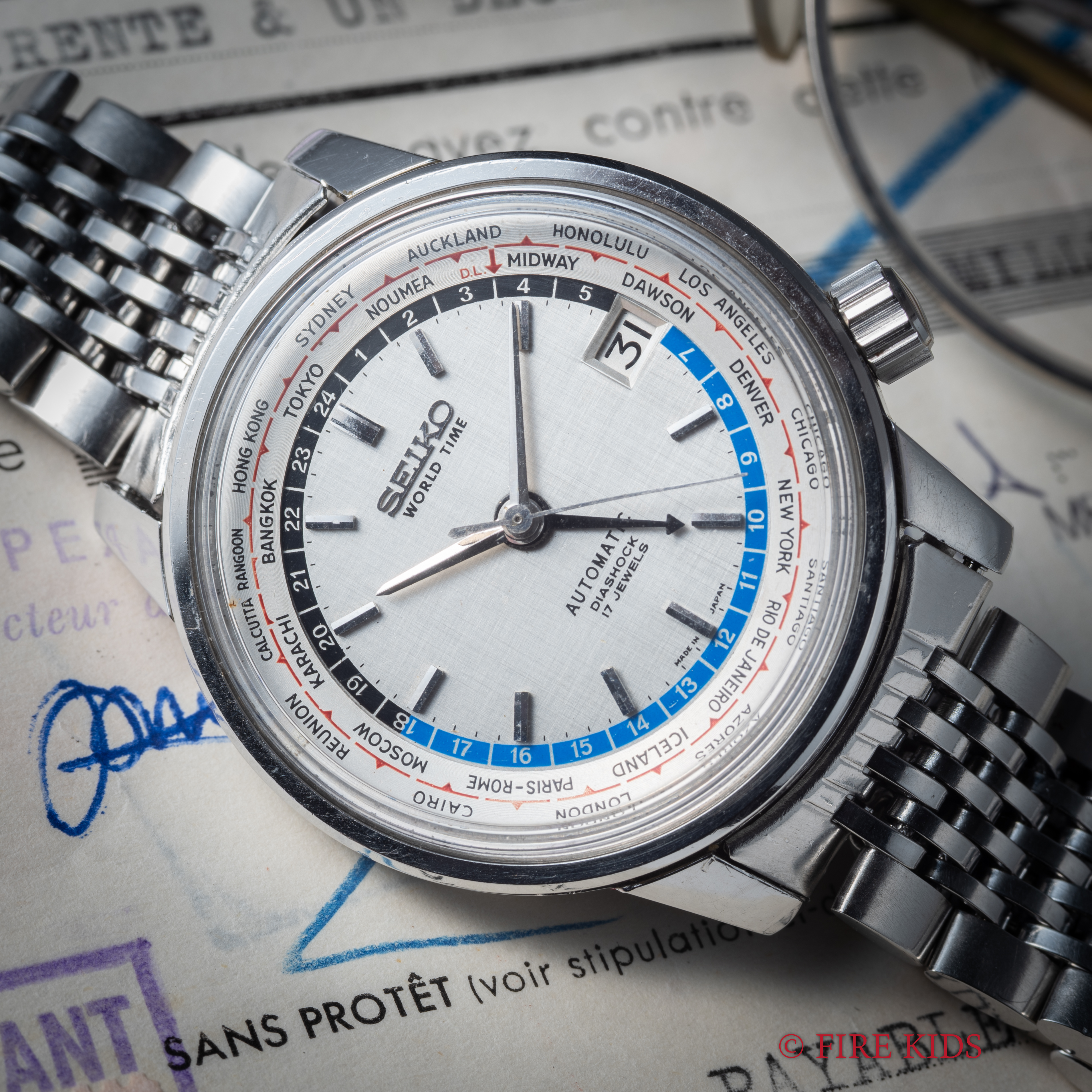 セイコー ワールドタイム 聖火マーク 1964年製 純正ブレス Ref.6217-7000 Cal.6217A