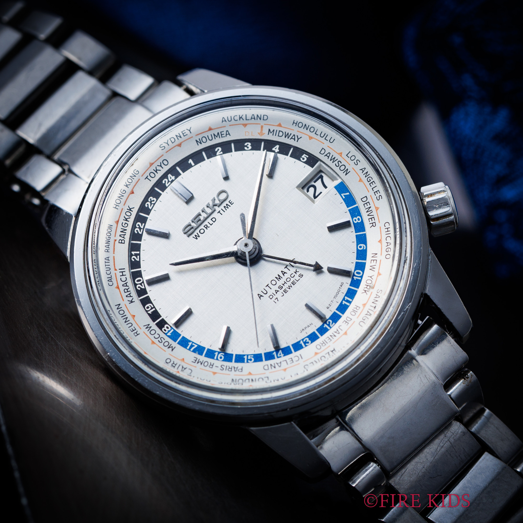 セイコー ワールドタイム 聖火マーク 1964年製 純正ブレス Ref.6217-7000 Cal.6217A