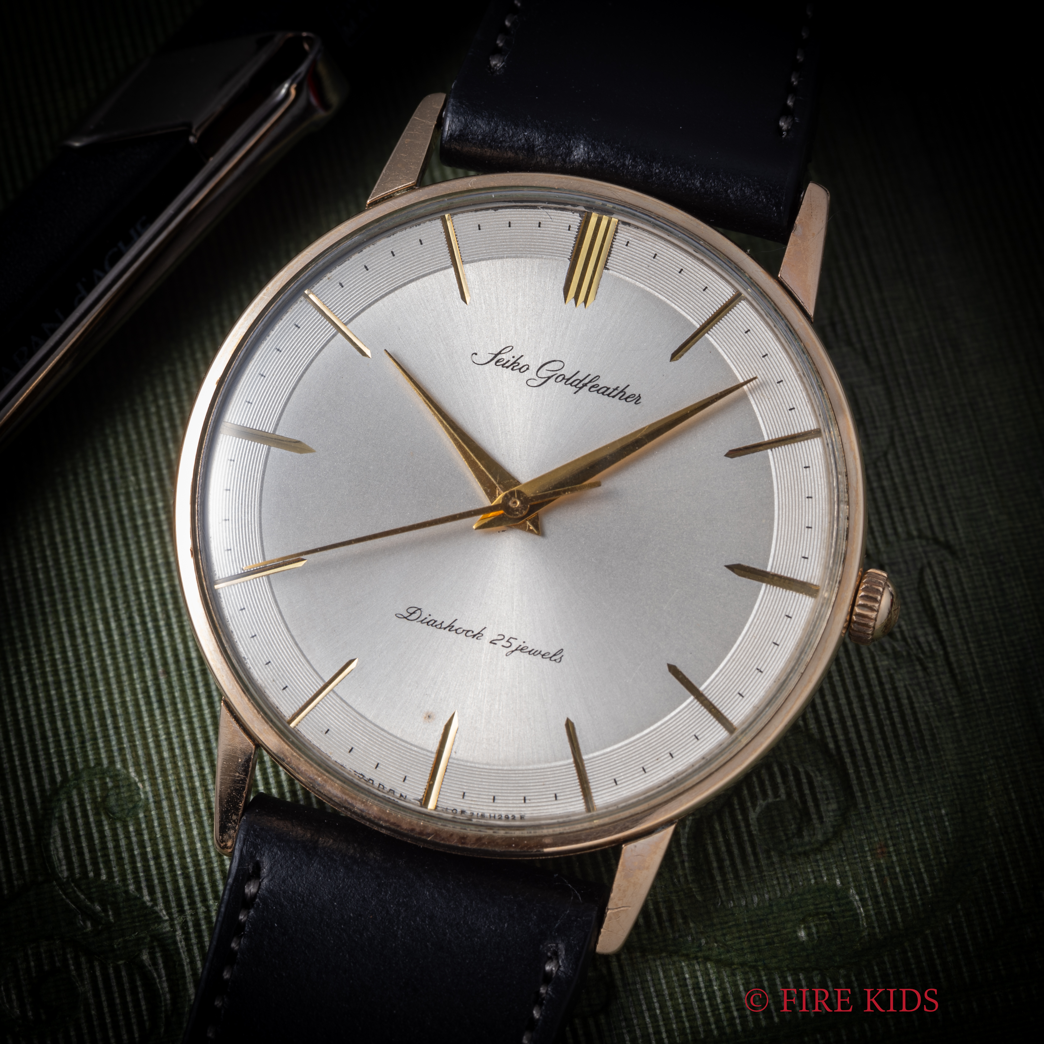 セイコー ゴールドフェザー 手巻き 1963年製 Ref.J15002E 14金金張りケース ツートンダイヤル