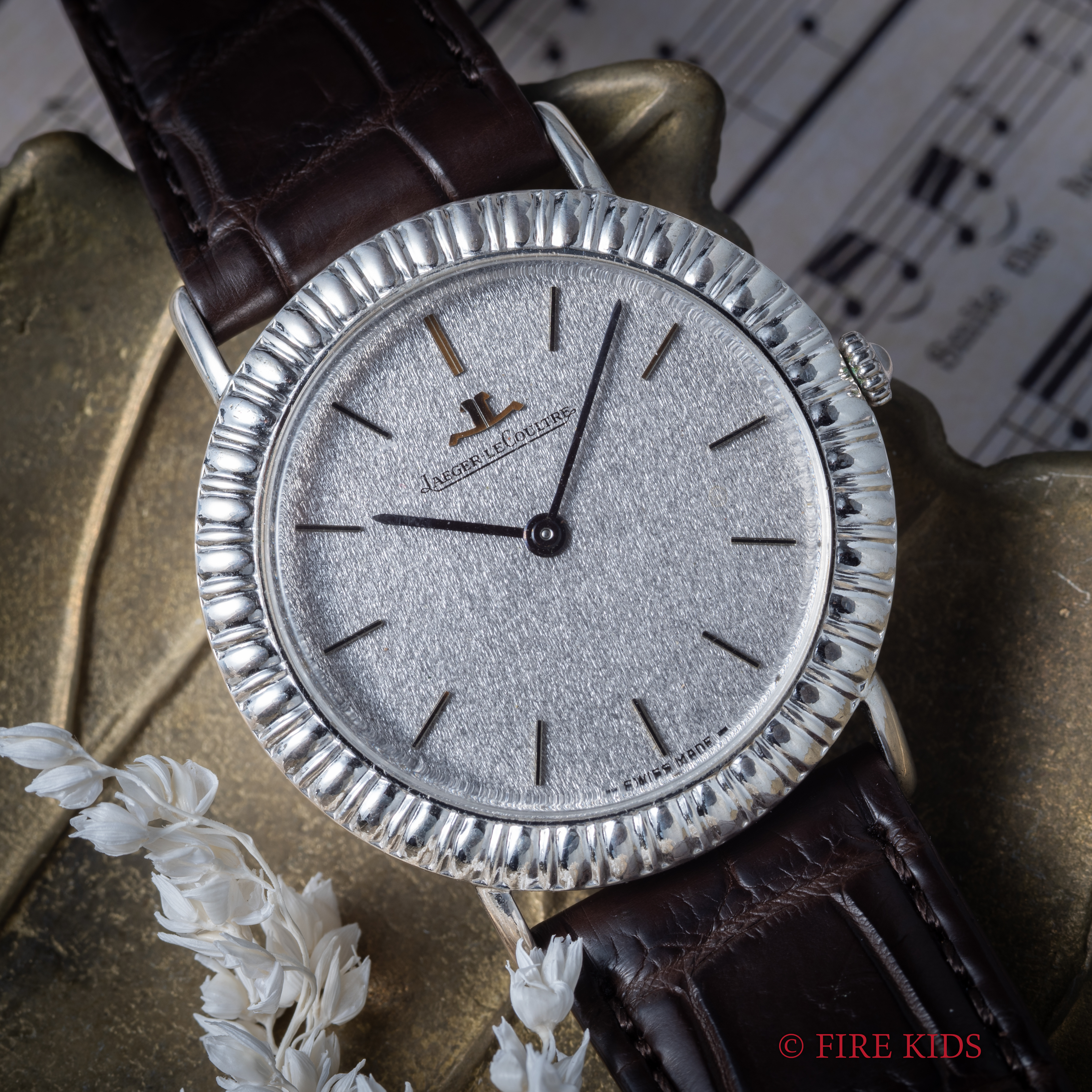 ジャガールクルト シルバー800ケース 2針 薄型手巻き 1970年代製 Cal.818/2