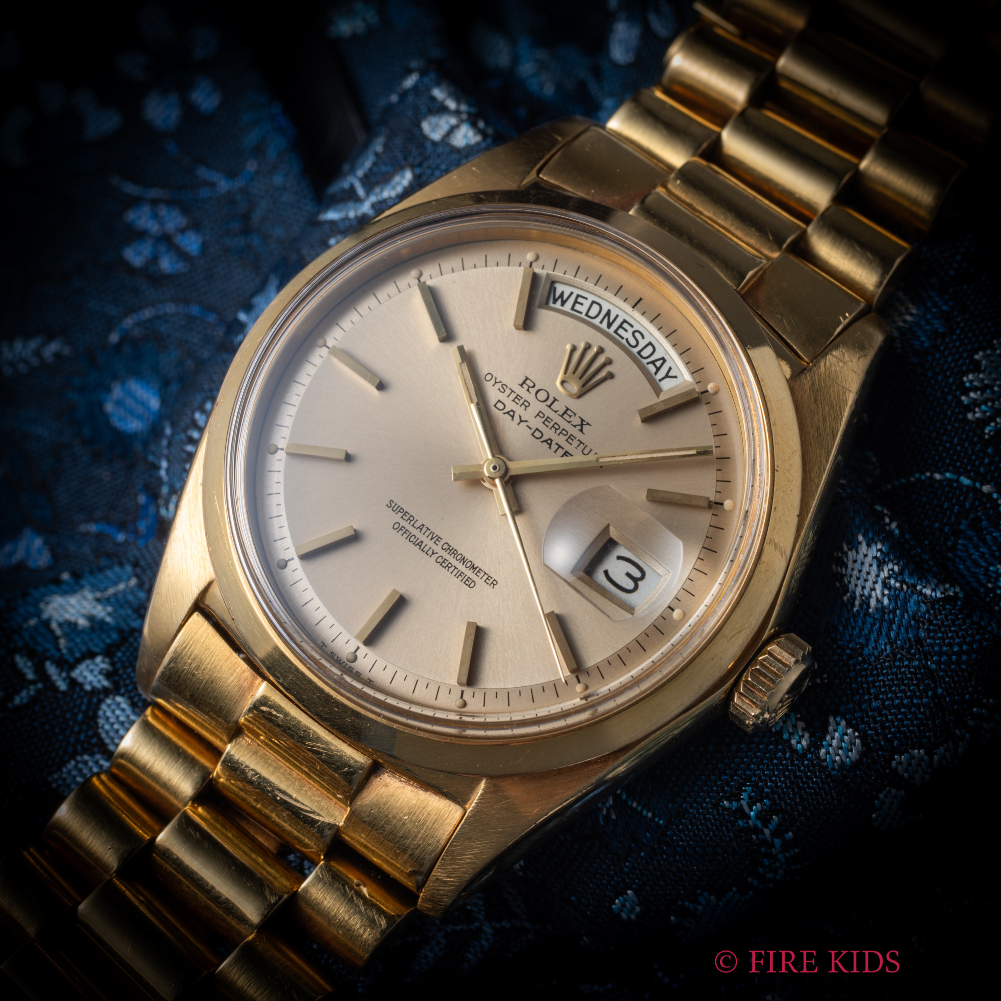 ロレックス デイデイト 1965年製 Ref.1802 18金無垢 イエローゴールド シャンパンダイヤル 純正3連プレジデントブレス