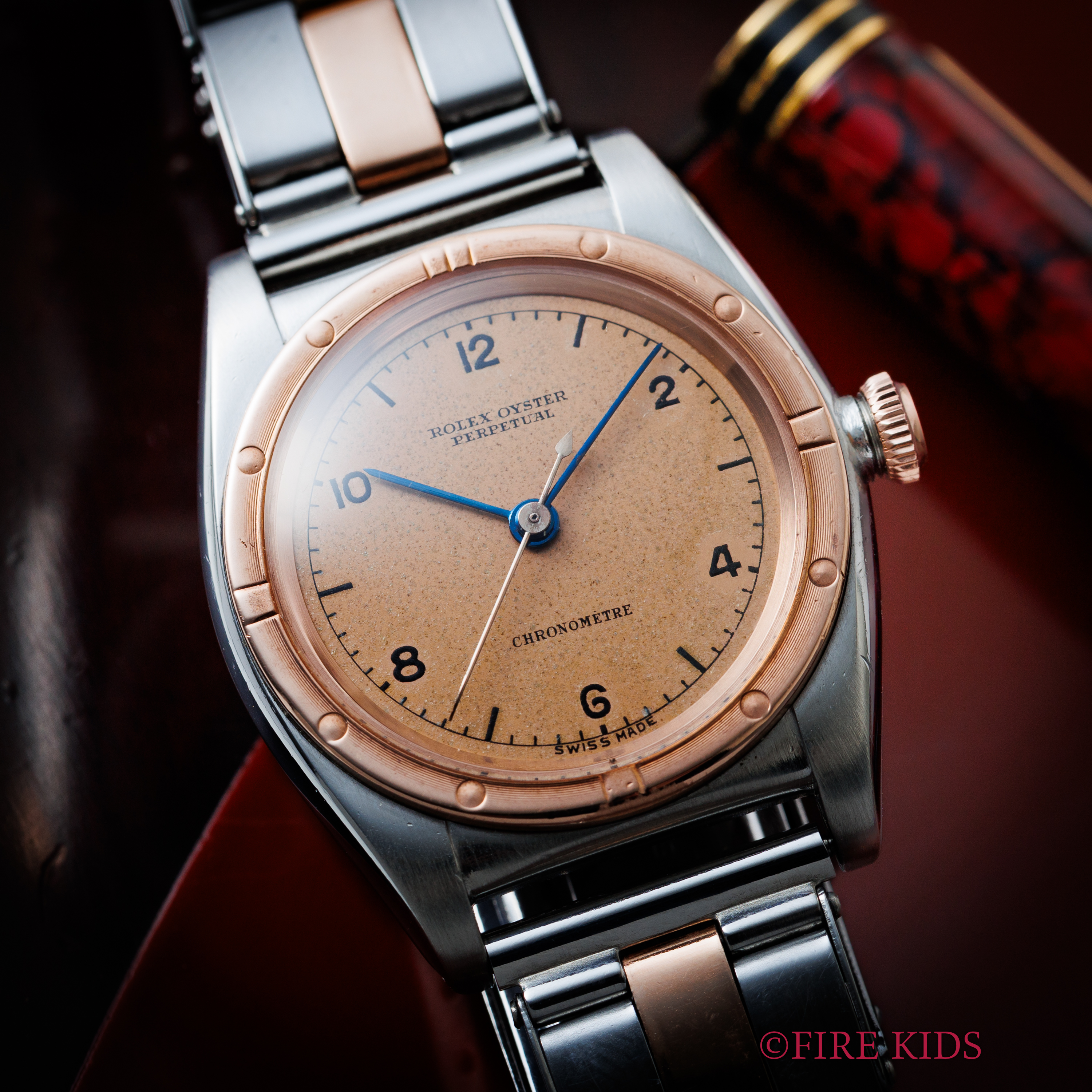 ロレックス バブルバックPGコンビ 1938年製 Ref.3372 クロムウェルPGブレス付き