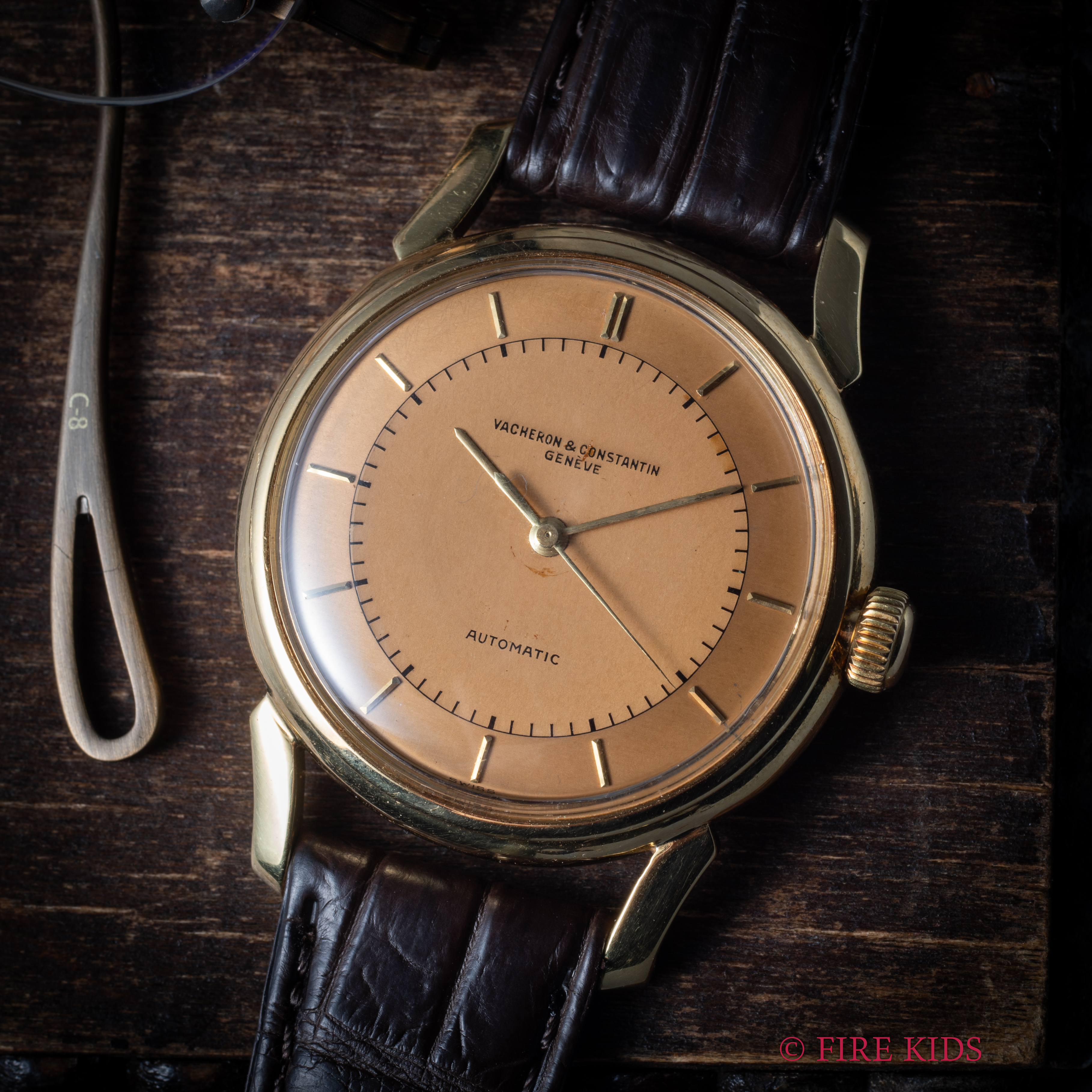 バシュロンコンスタンタン　K18YG　バンパーCal.477/1 1950年代製　象嵌ダイヤル